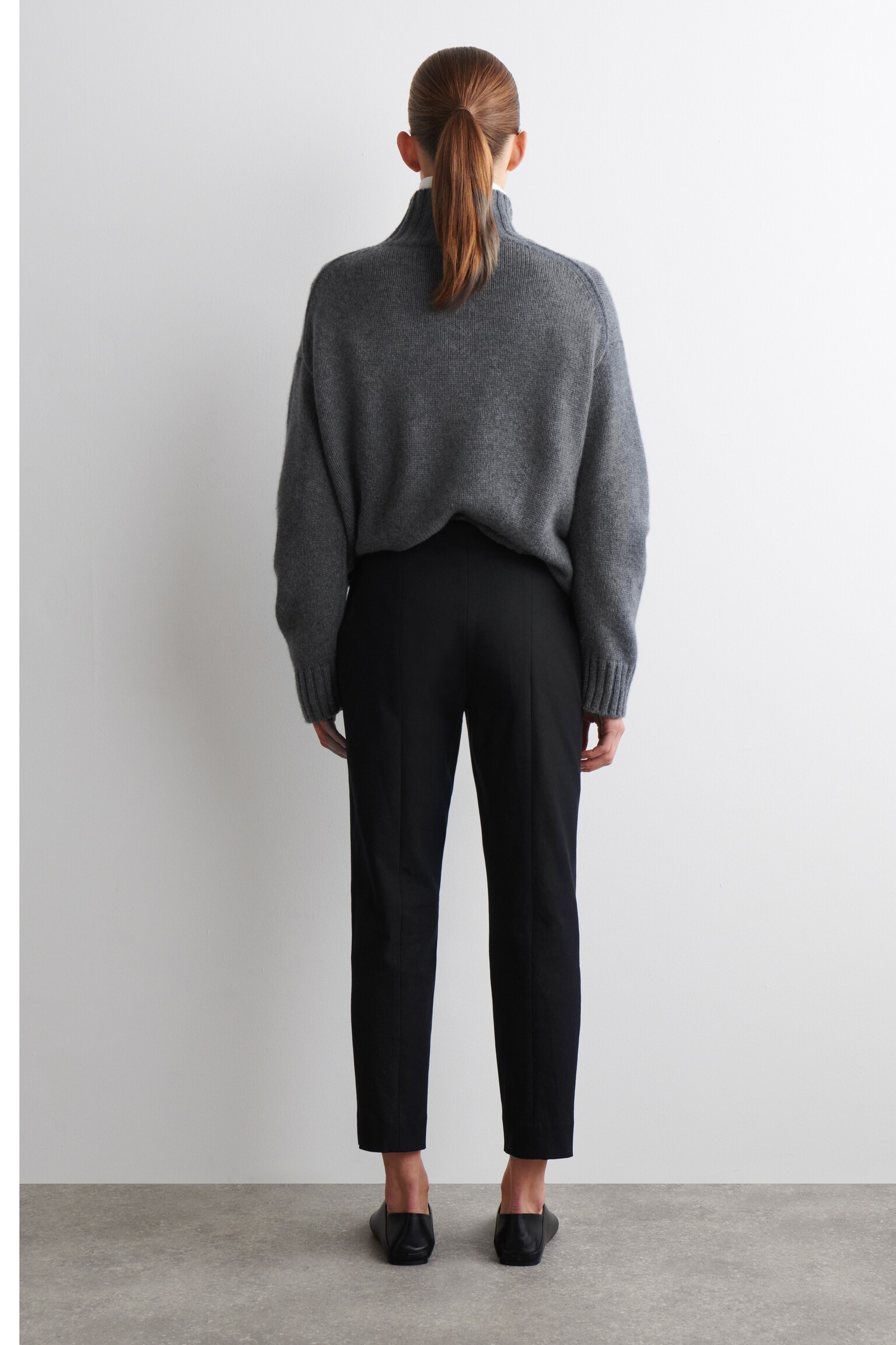 PANTALONI SLIM CROPPED - NERO/MARRONE - 4