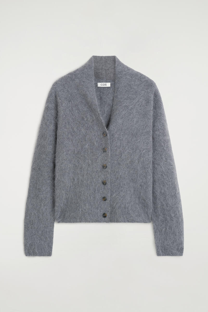 Draped brushed Merino Wool Cardigan