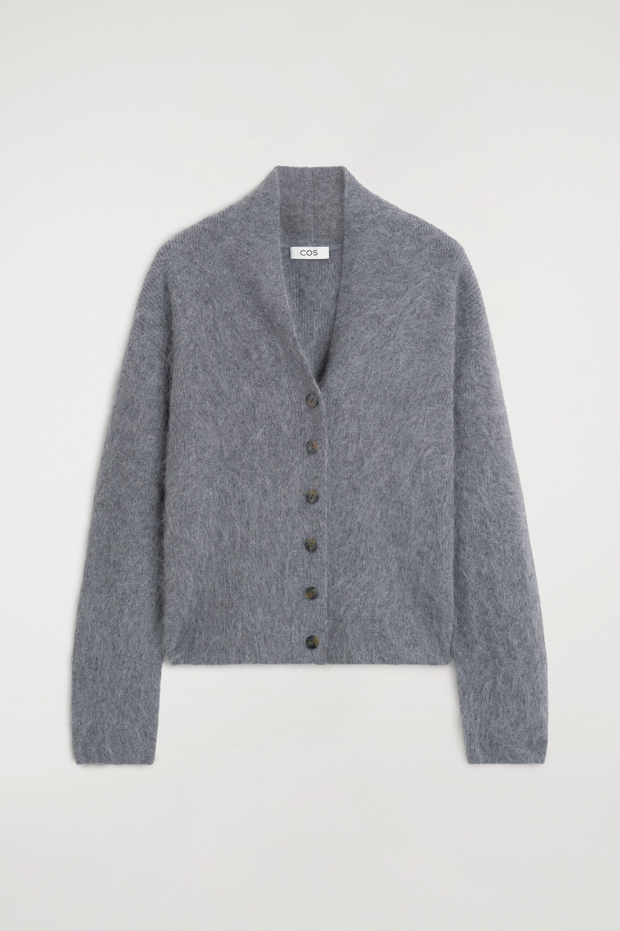 CARDIGAN DRAPÉ EN LAINE MÉRINOS BROSSÉE