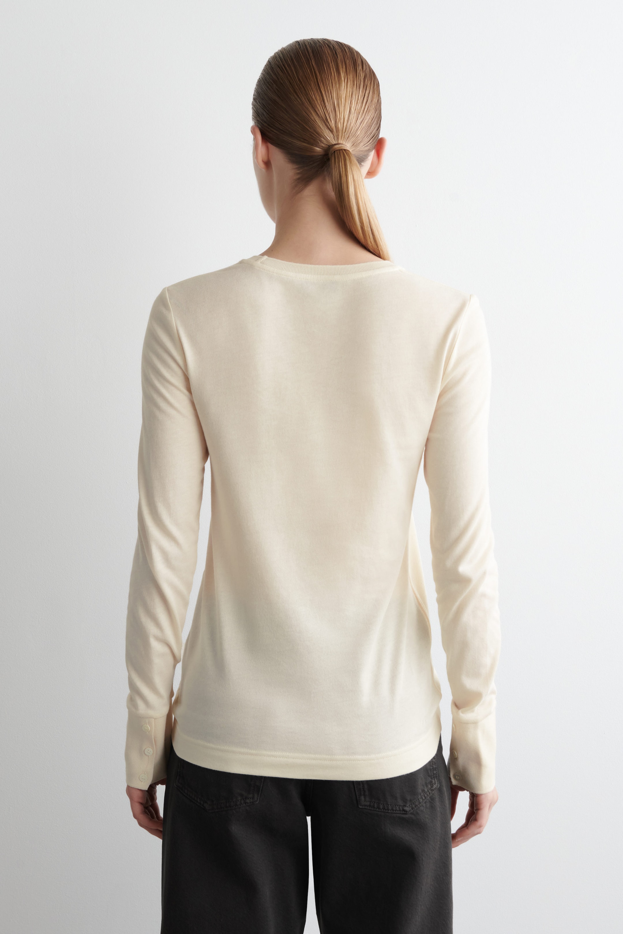 COTTON JERSEY LONG-SLEVELED TOP