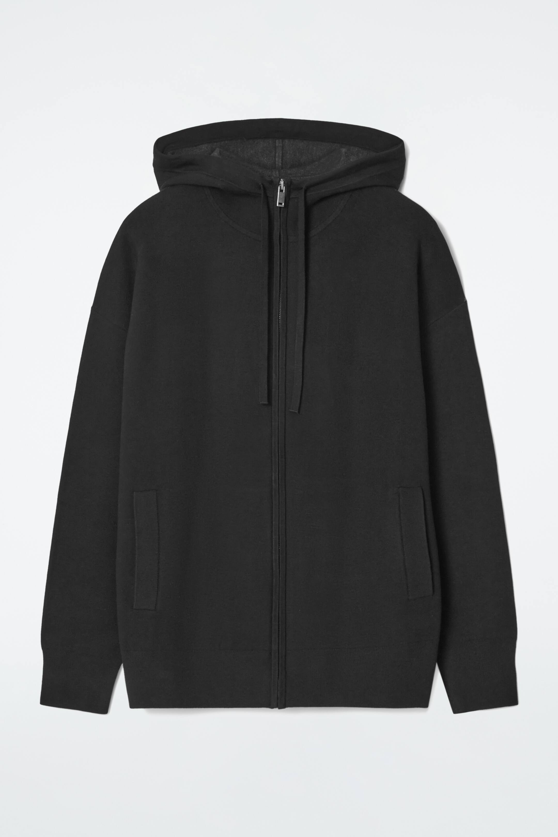 Agrandir l'image: SWEAT À CAPUCHE ZIPPÉ EN MAILLE DOUBLE FACE - NOIR - FEMME | H&M CH 1