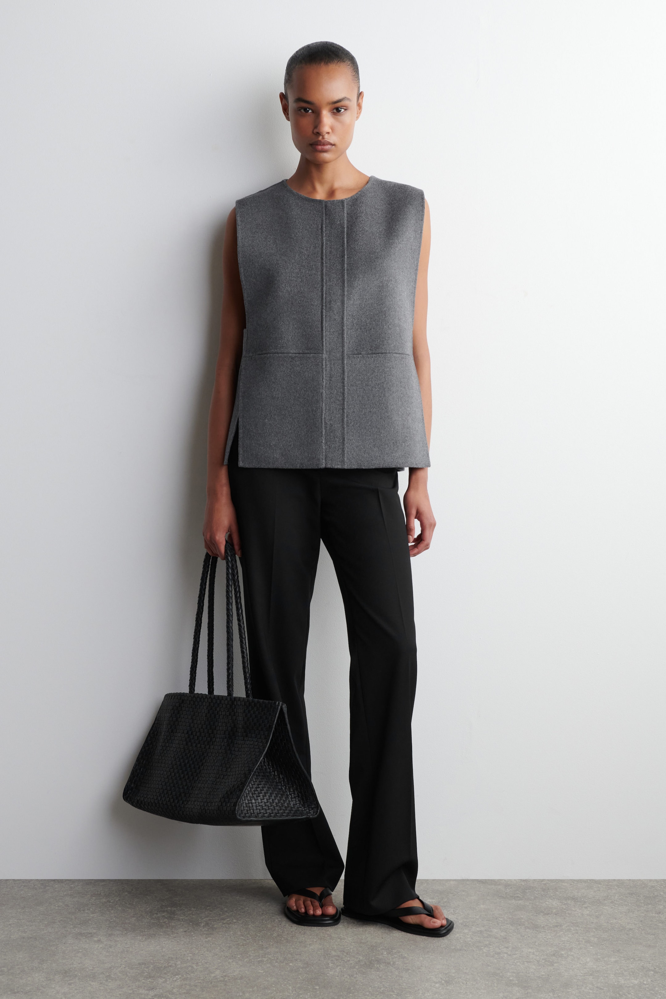 DOUBLE-FACED WOOL HYBRID VEST