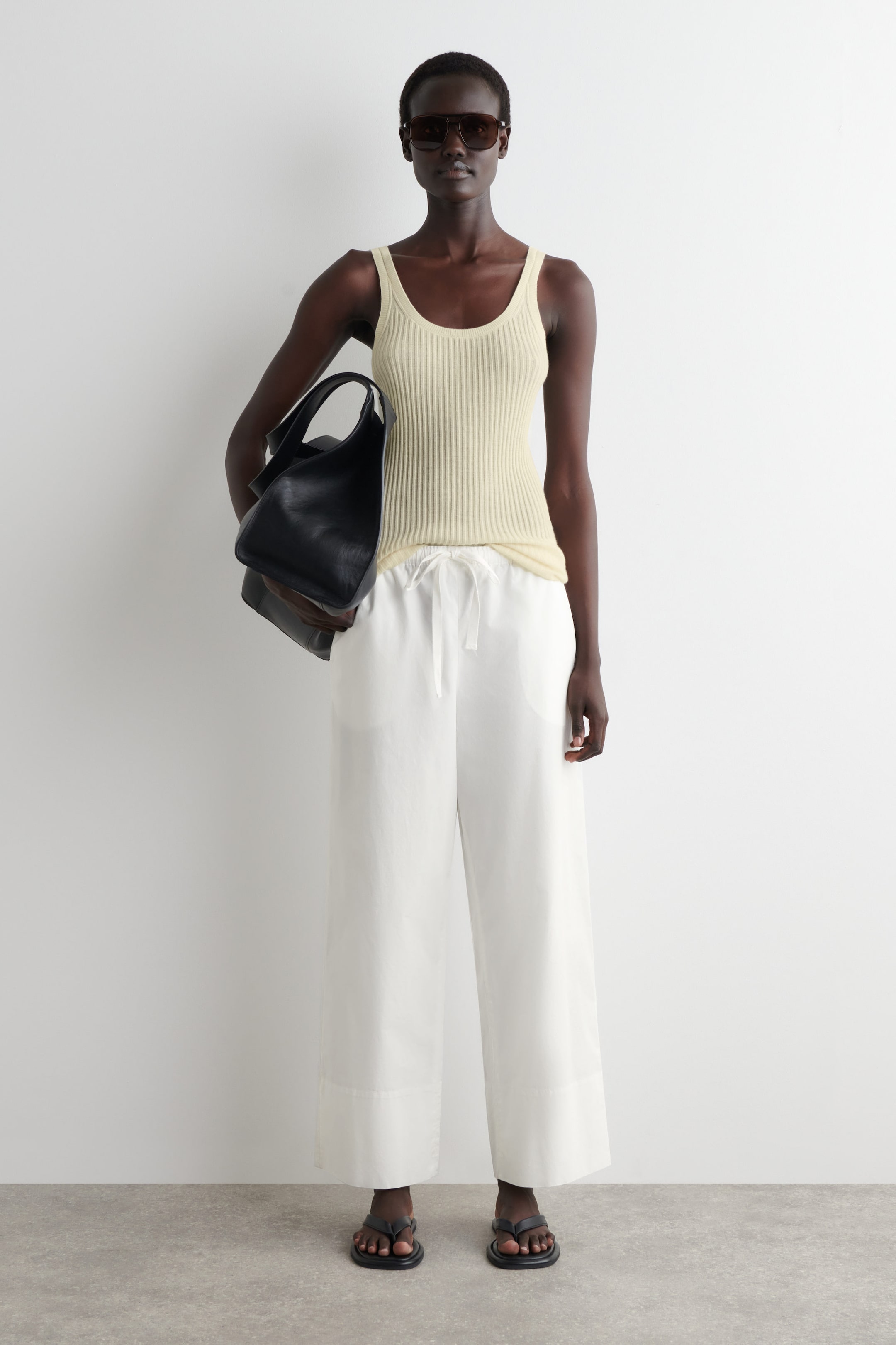 DRAWSTRING COTTON PANTS