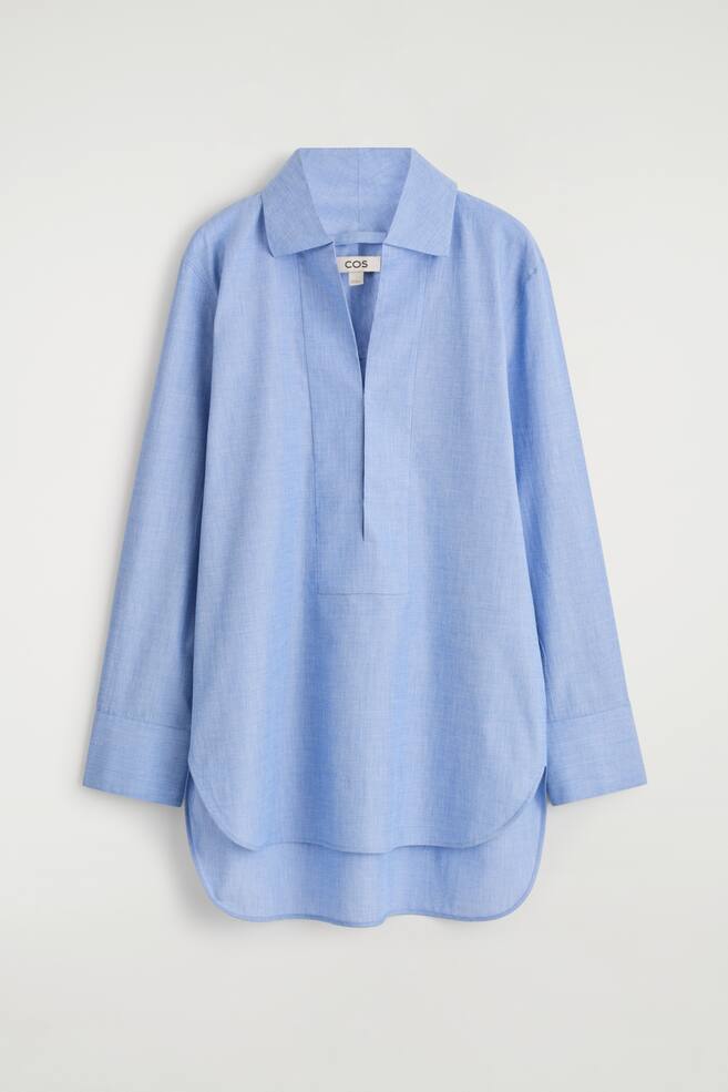 LANGES BAUMWOLLHEMD - BLUE MÉLANGE - 1