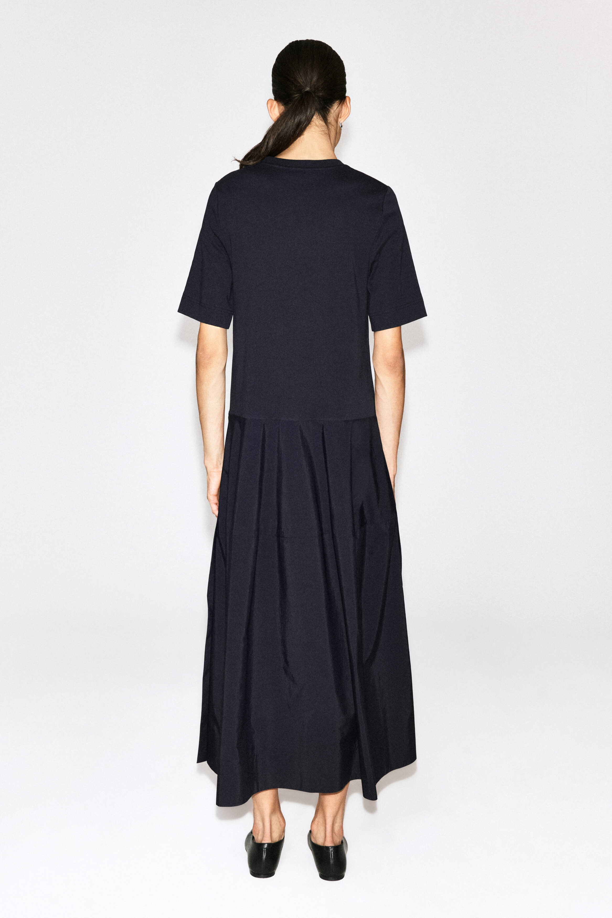 DROPPED-WAIST CONTRAST-PANEL MIDI DRESS - thumbnail 5