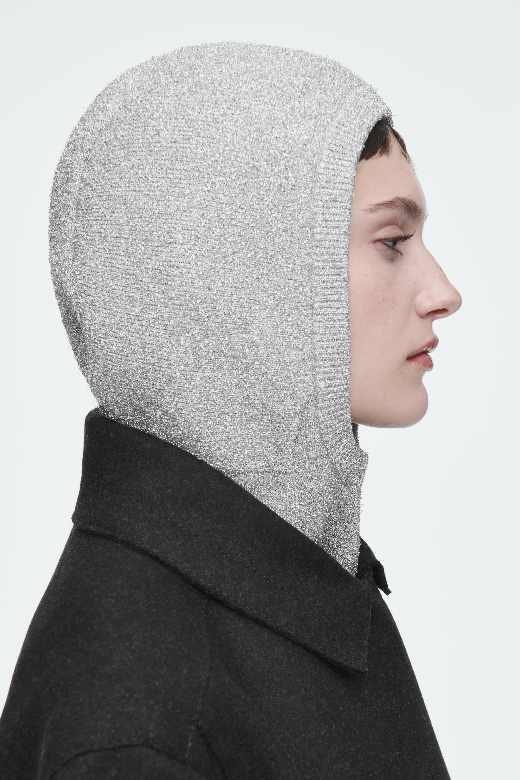 View larger image: SPARKLY WOOL BALACLAVA - SILVER - Ladies | H&M GB 3