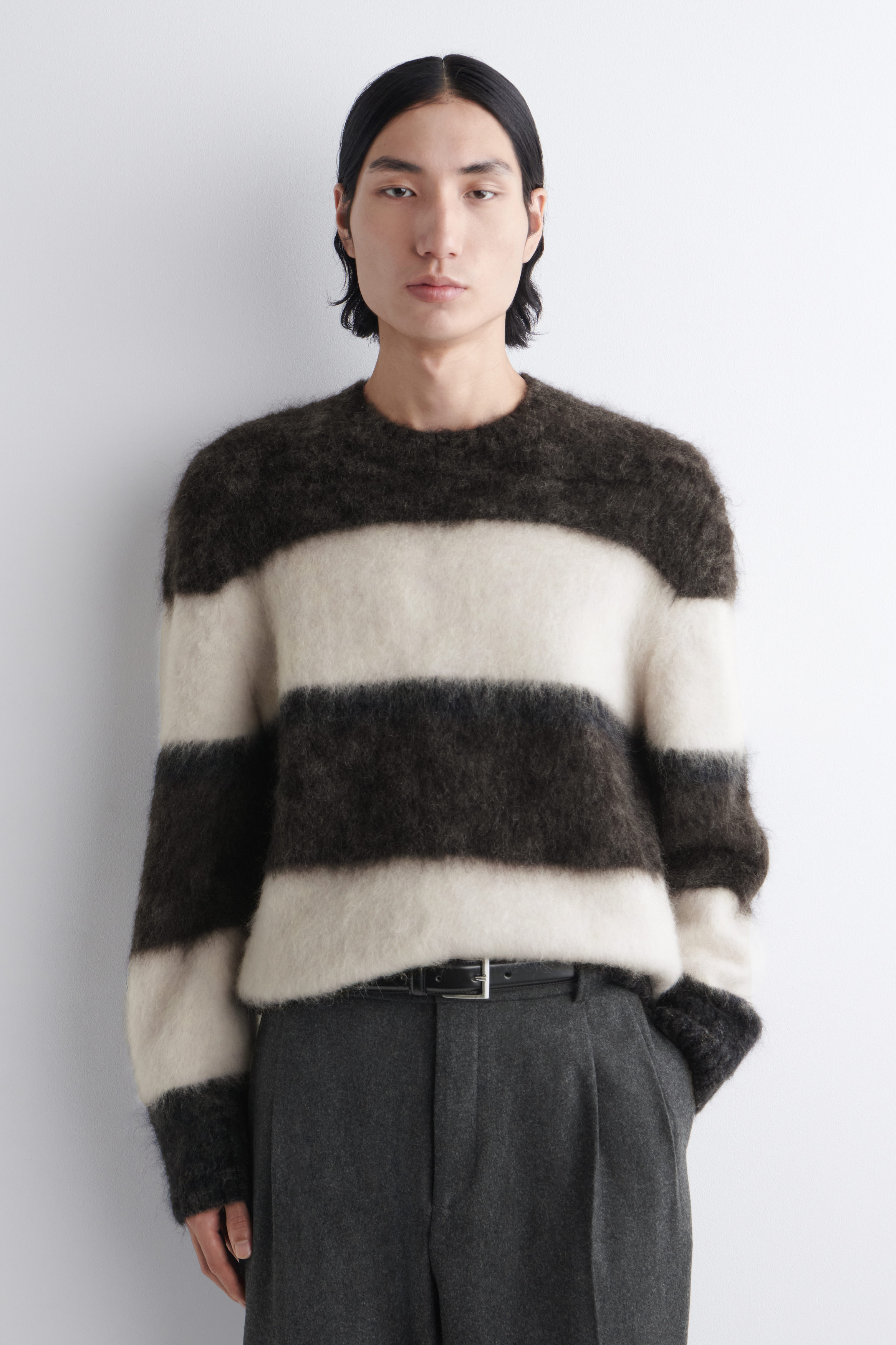 トップス rurumu: phantom friends mohair sweater COLOR-BLOCK MOHAIR CREW-NECK SWEATER - BROWN / CREAM / NAVY | COS US