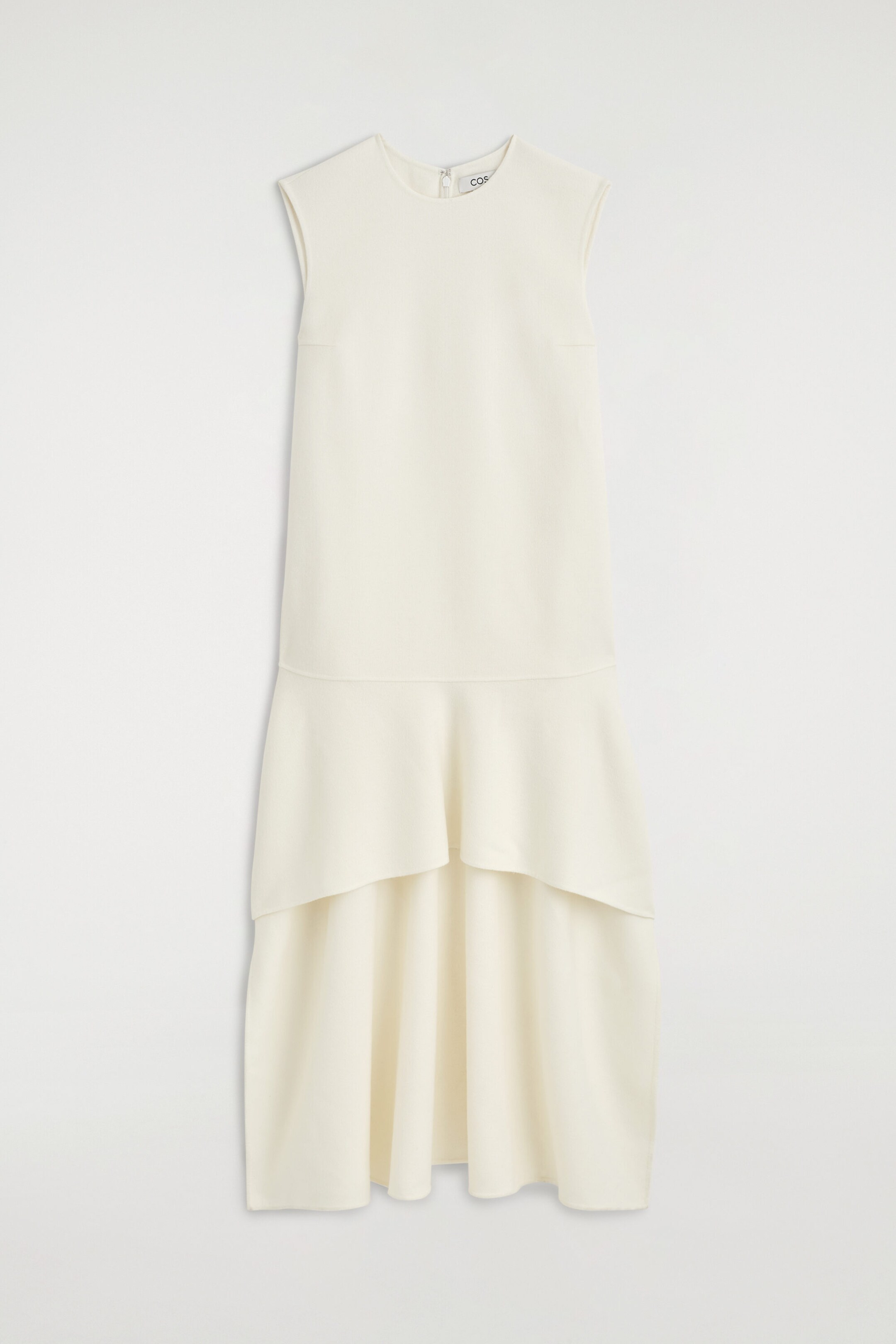 DROPPED-WAIST DOUBLE-FACED WOOL DRESS