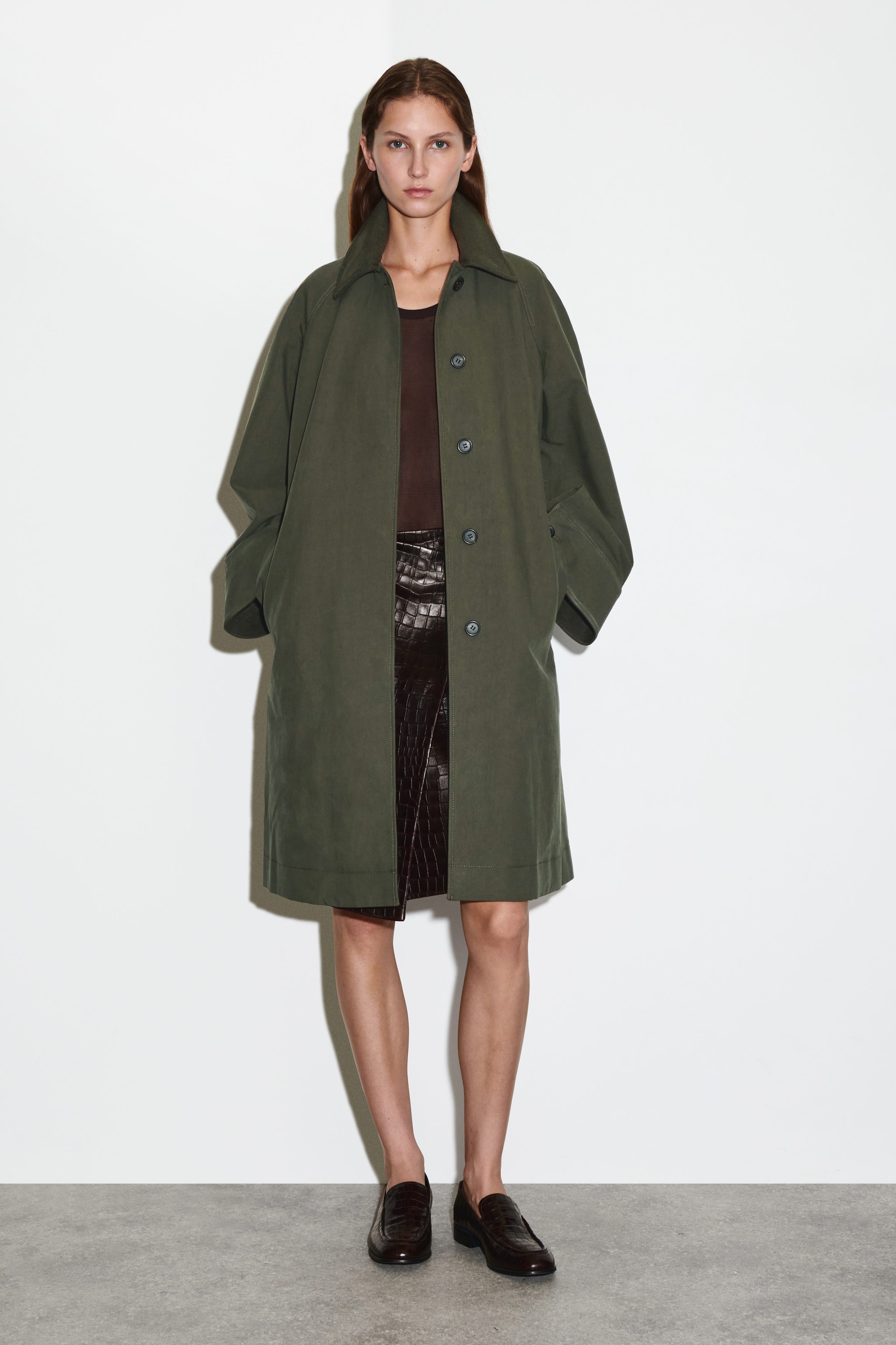WOOL-TRIMMED CAR COAT