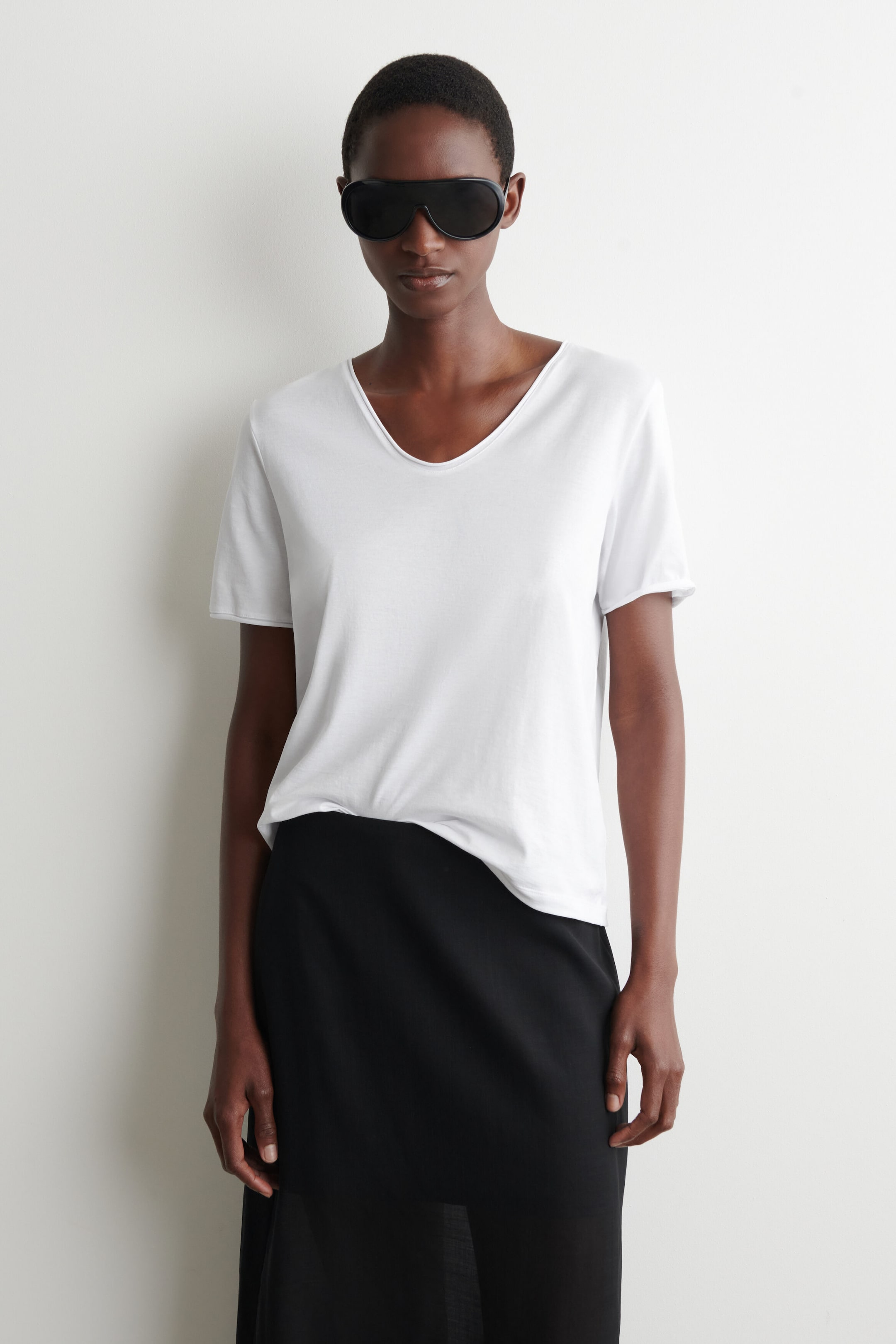T-shirt léger en coton, col en U