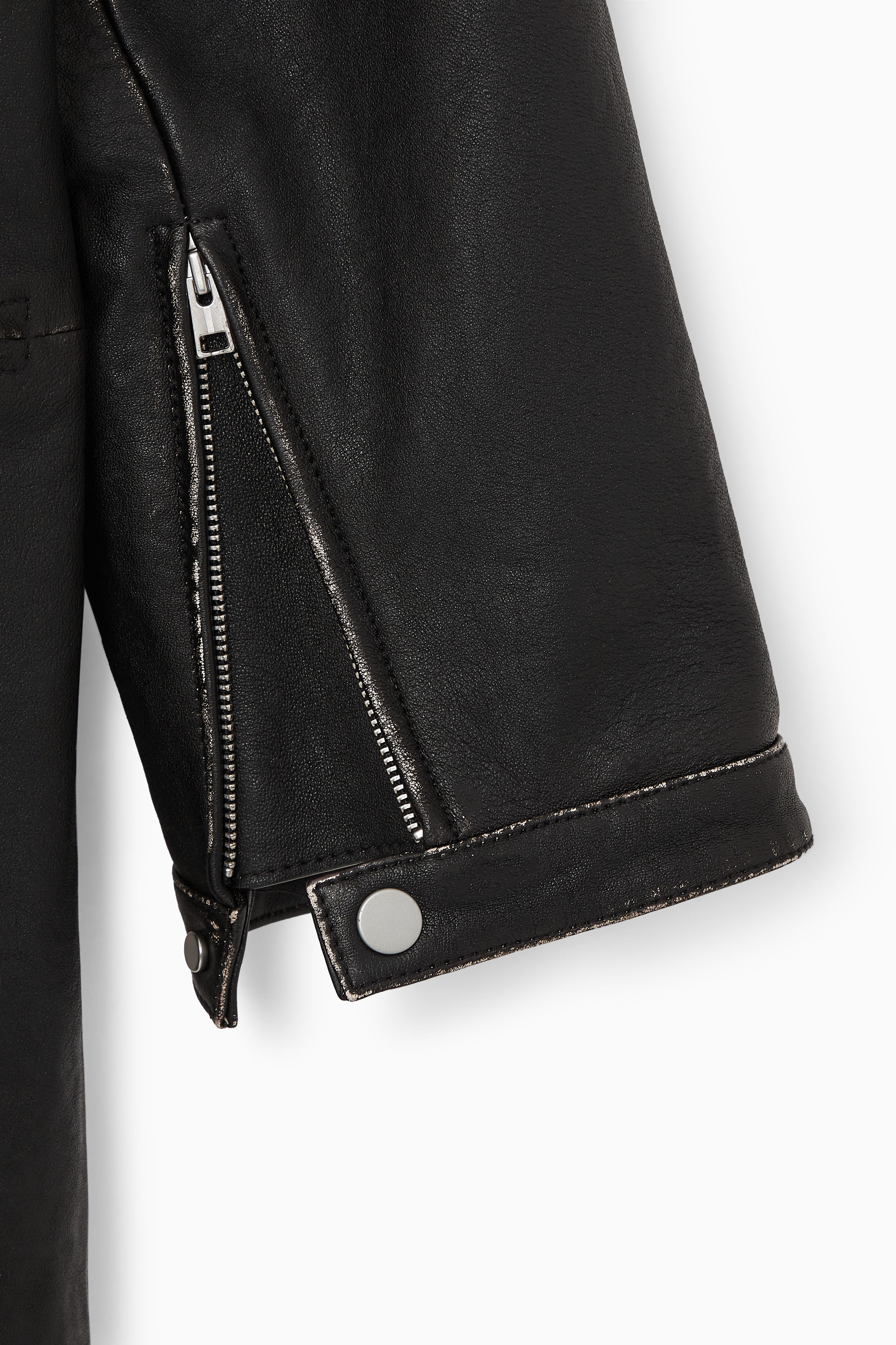 LEATHER MOTO COAT - BLACK | COS