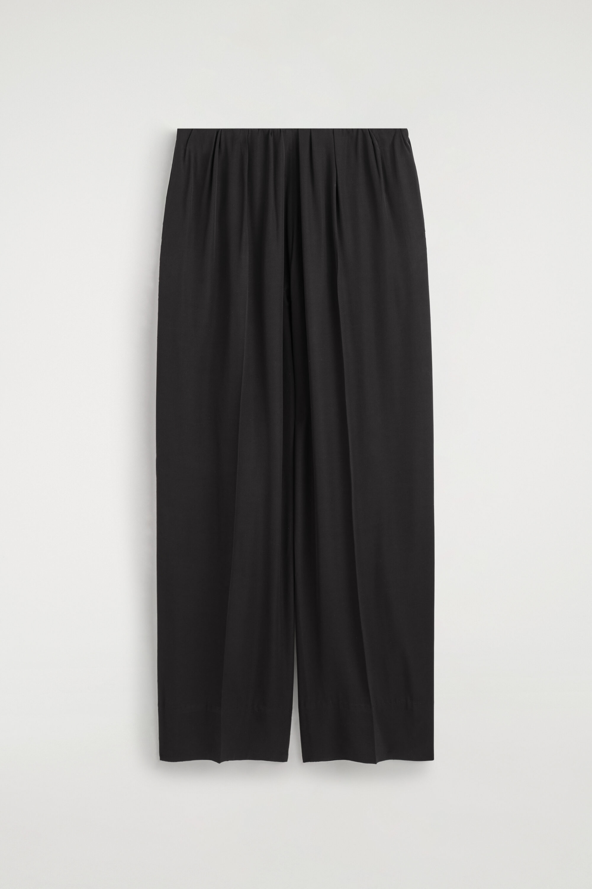 Elasticated Twill Straight-leg Pants