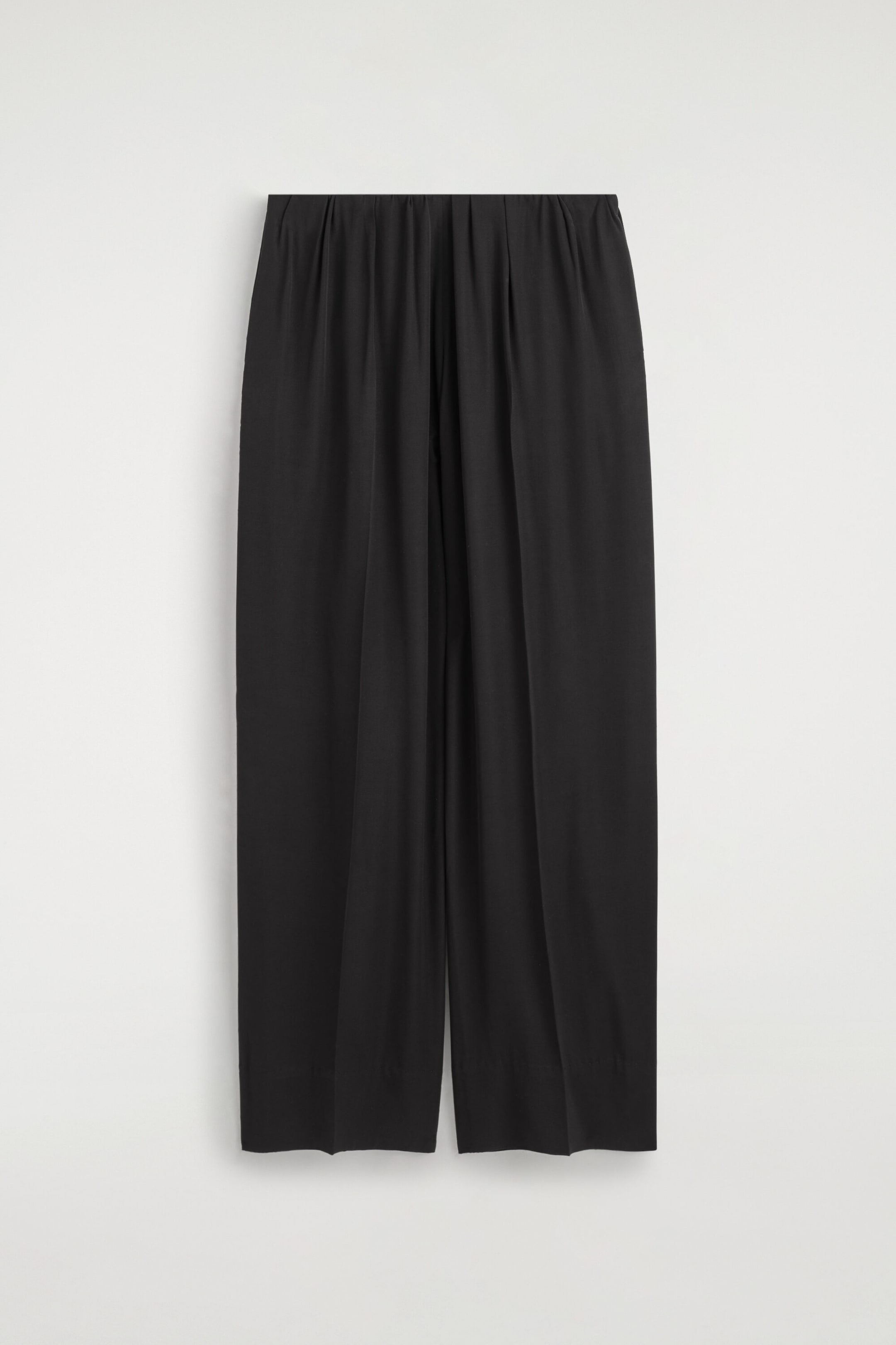 ELASTICATED TWILL STRAIGHT-LEG PANTS