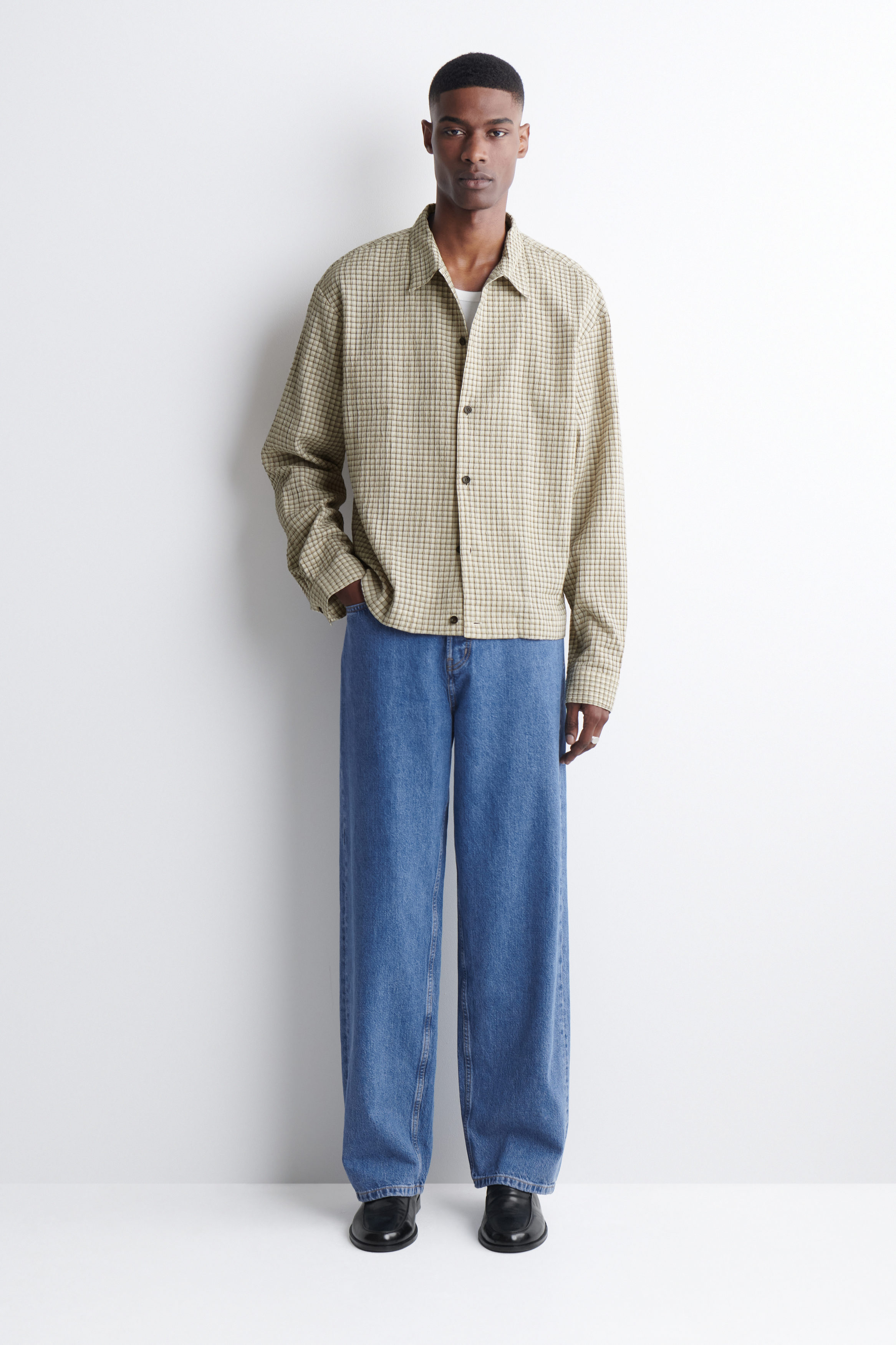 CHECKED SEERSUCKER SHIRT - BEIGE / CHECKED | COS US