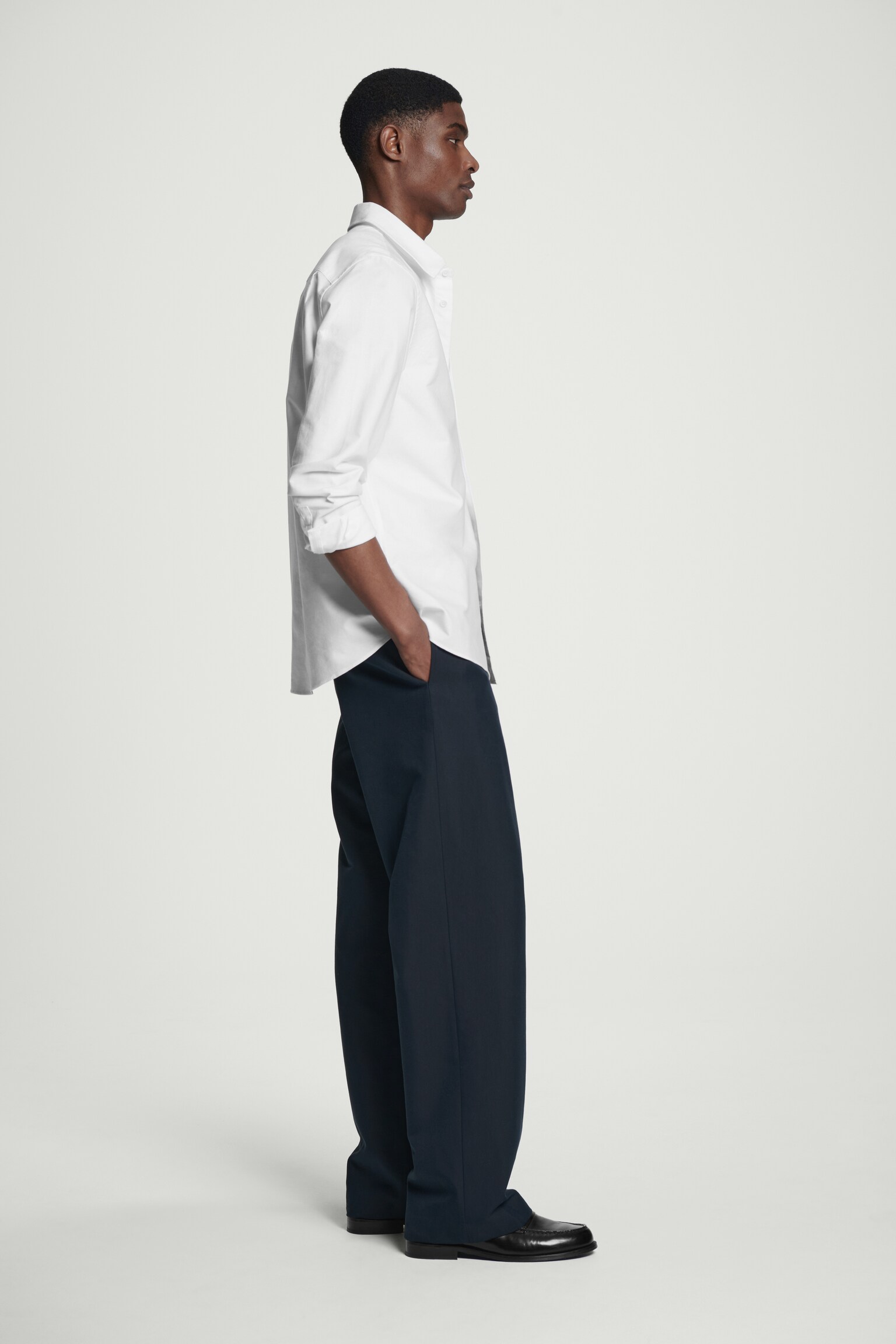 PANTALON DE COSTUME DROIT DÉCONTRACTÉ - BLEU MARINE/TAUPE - 7