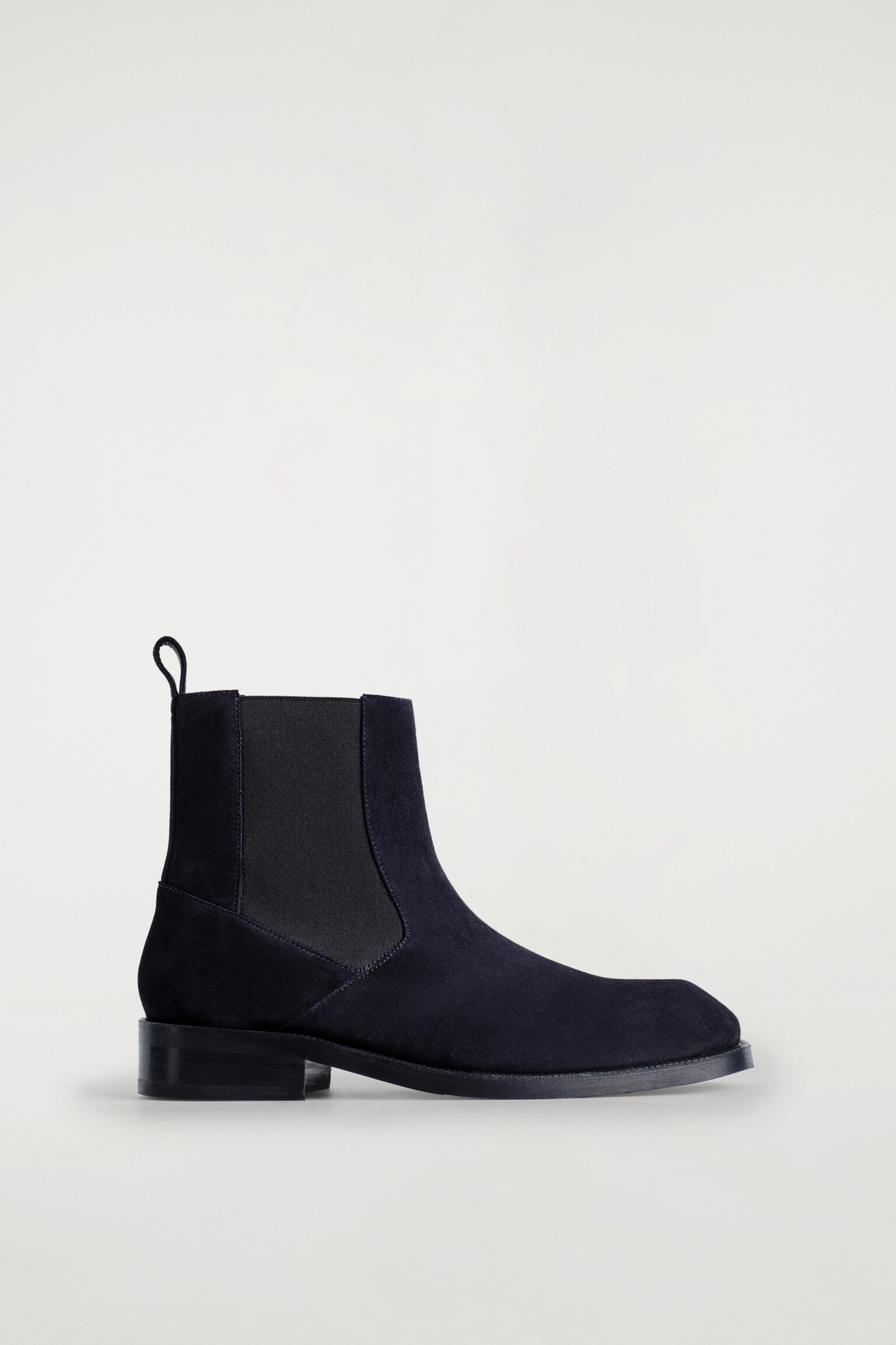 CHELSEA BOOTS EN CUIR À BOUT CARRÉ - BLEU MARINE/NOIR - 2