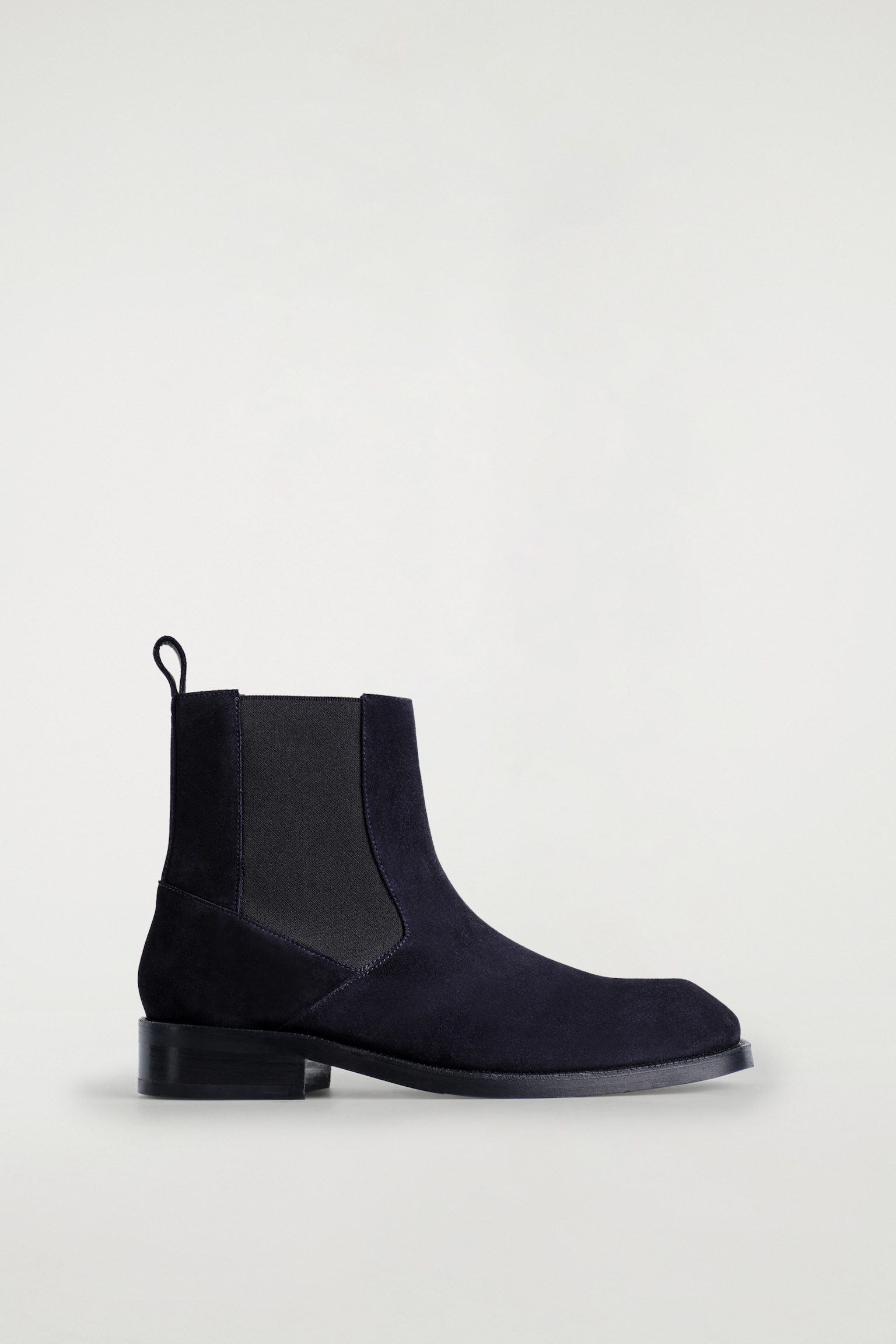 SQUARE-TOE LEATHER CHELSEA BOOTS - NAVY/BLACK - 2