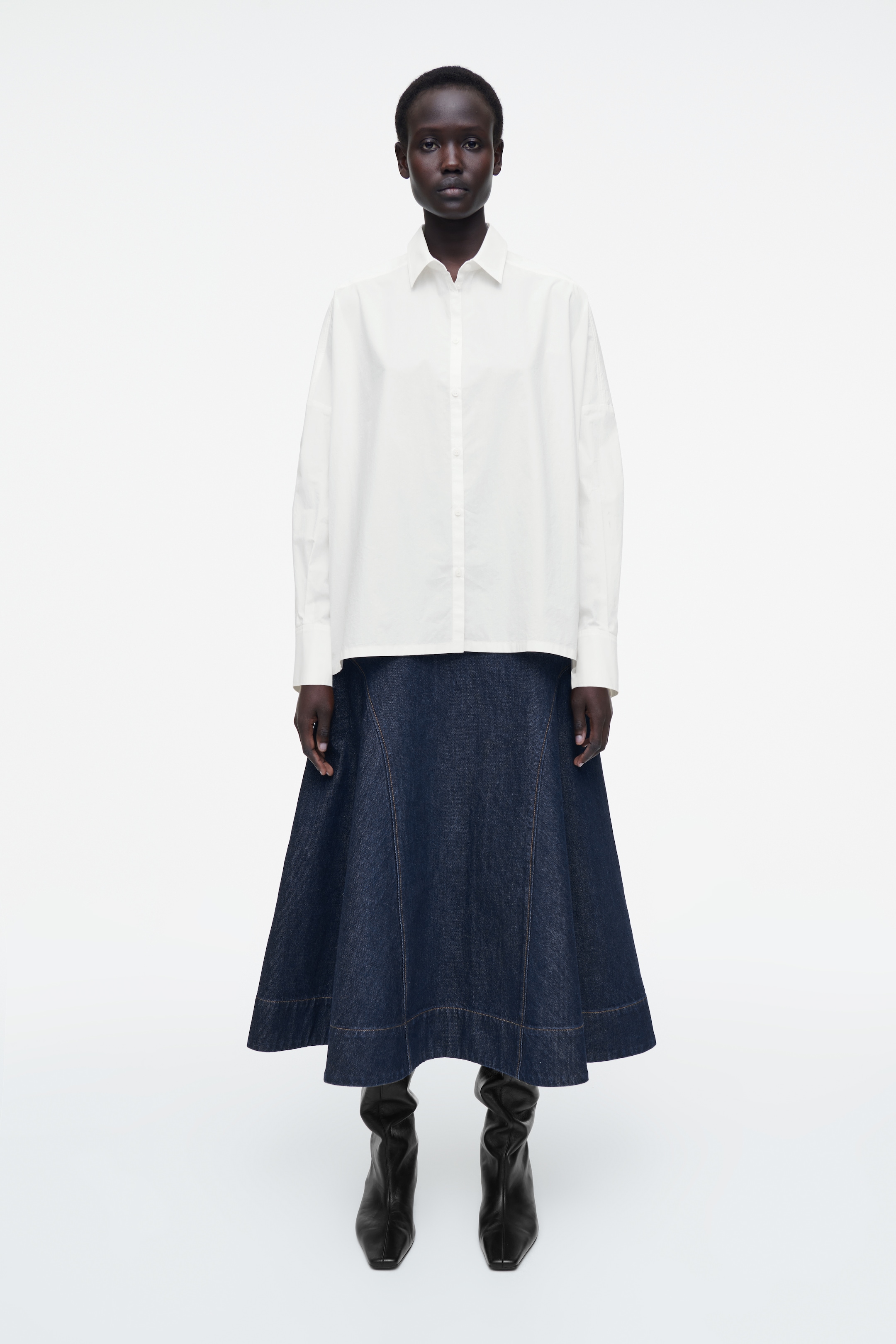 Visualizza immagine più grande: CAMICIA OVERSIZE IN COTONE CON CONTROPIEGA - ÉCRU - DONNA | H&M IT 2