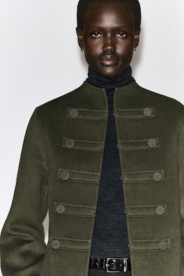 DOUBLE-FACED WOOL UNIFORM JACKET — KHAKI 6