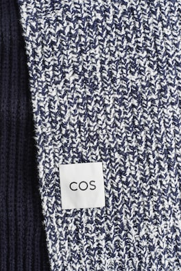 REVERSIBLE FLECKED WOOL-BLEND SCARF — NAVY / WHITE 4