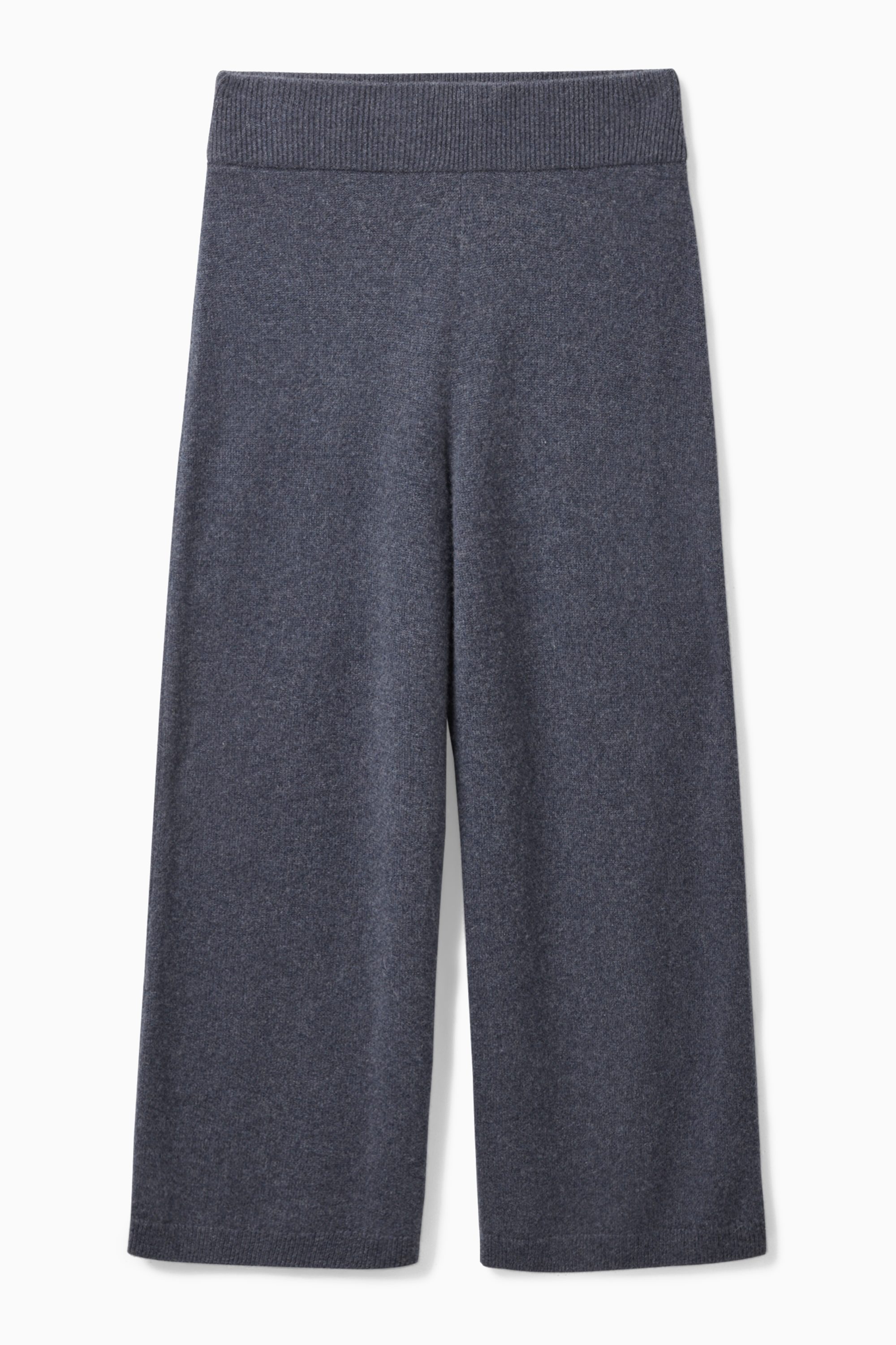 STRAIGHT-LEG PURE CASHMERE TROUSERS - NAVY | COS