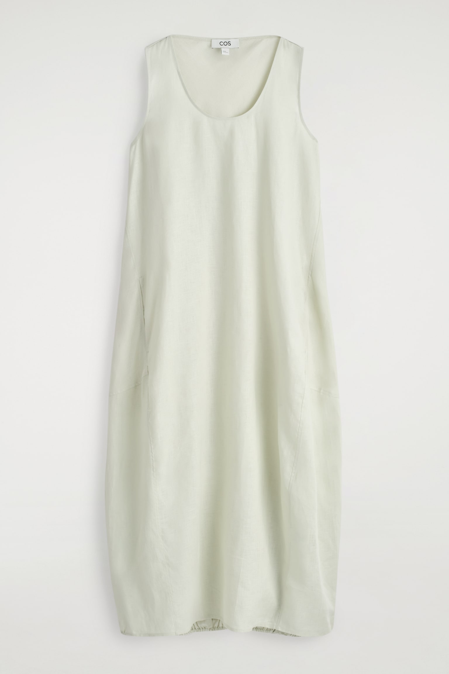 VESTIDO LARGO DE LINO CON DOBLADILLO ELÁSTICO - VERDE CLARO/NEGRO - 2