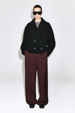 OVERSIZED DOUBLE-FACED WOOL JACKET — BLACK 2
