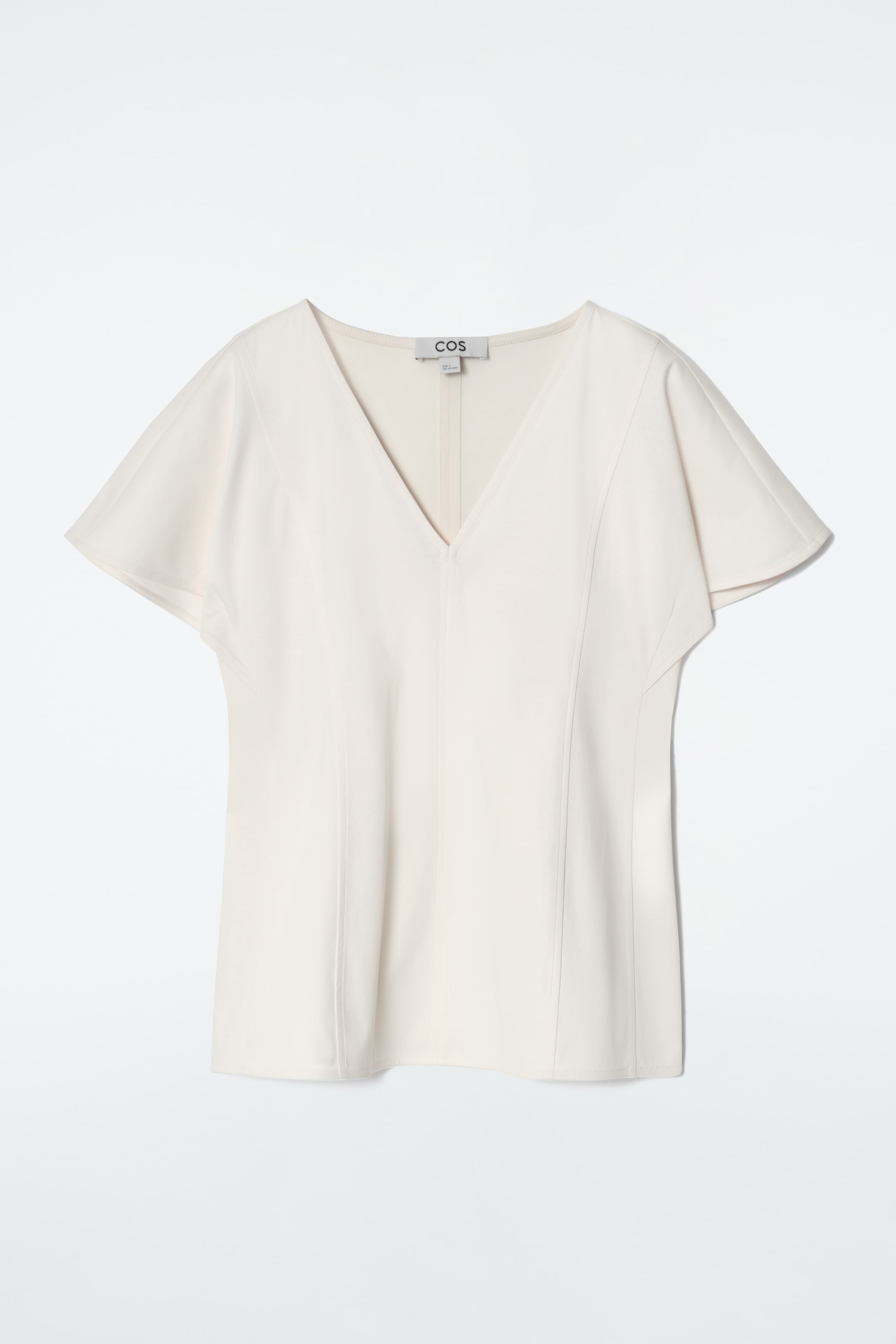 View larger image: PETAL-SLEEVE COTTON TOP - IVORY - Ladies | H&M GB 6