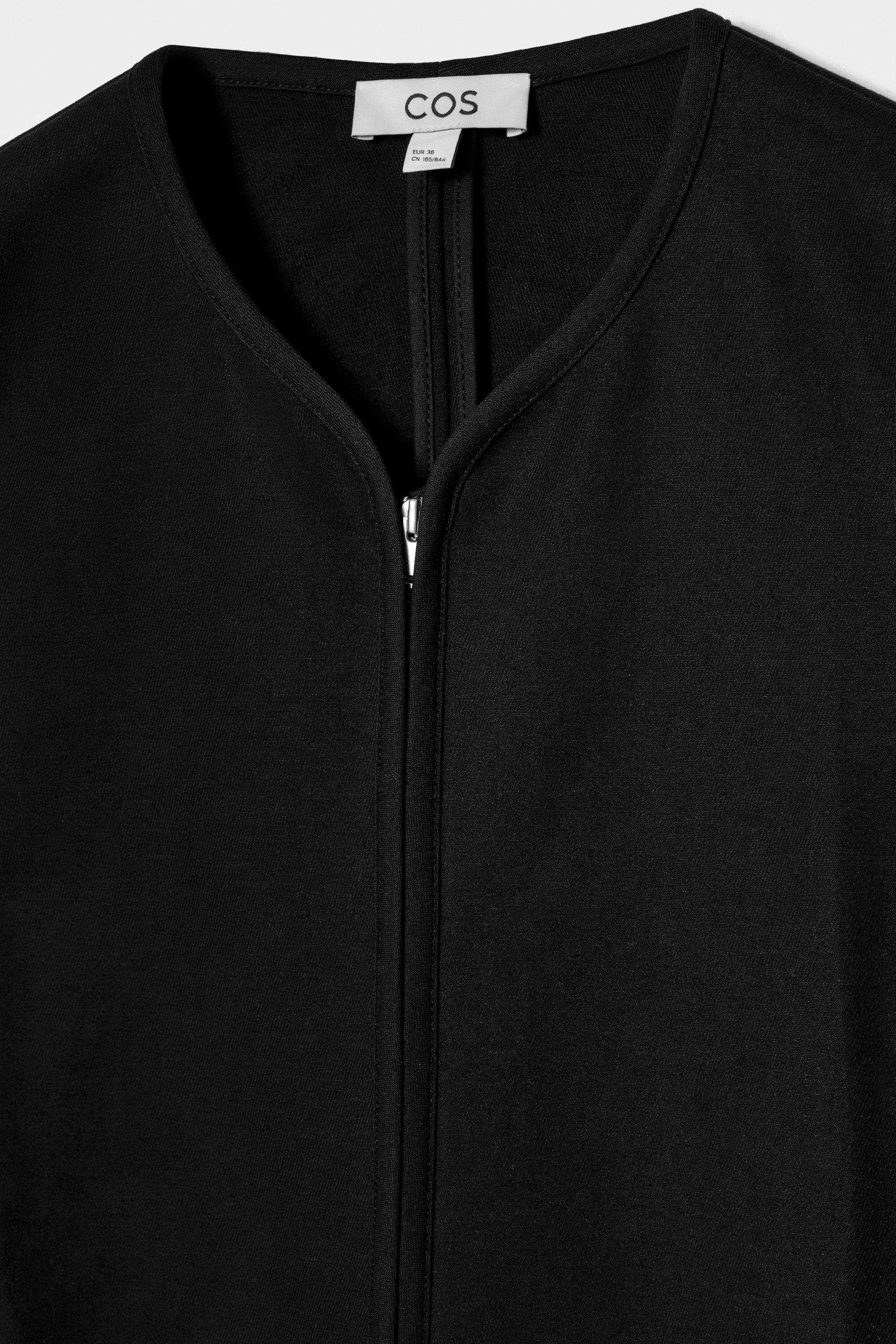SCUBA-JERSEY ZIP-UP MINI DRESS - BLACK | COS IE