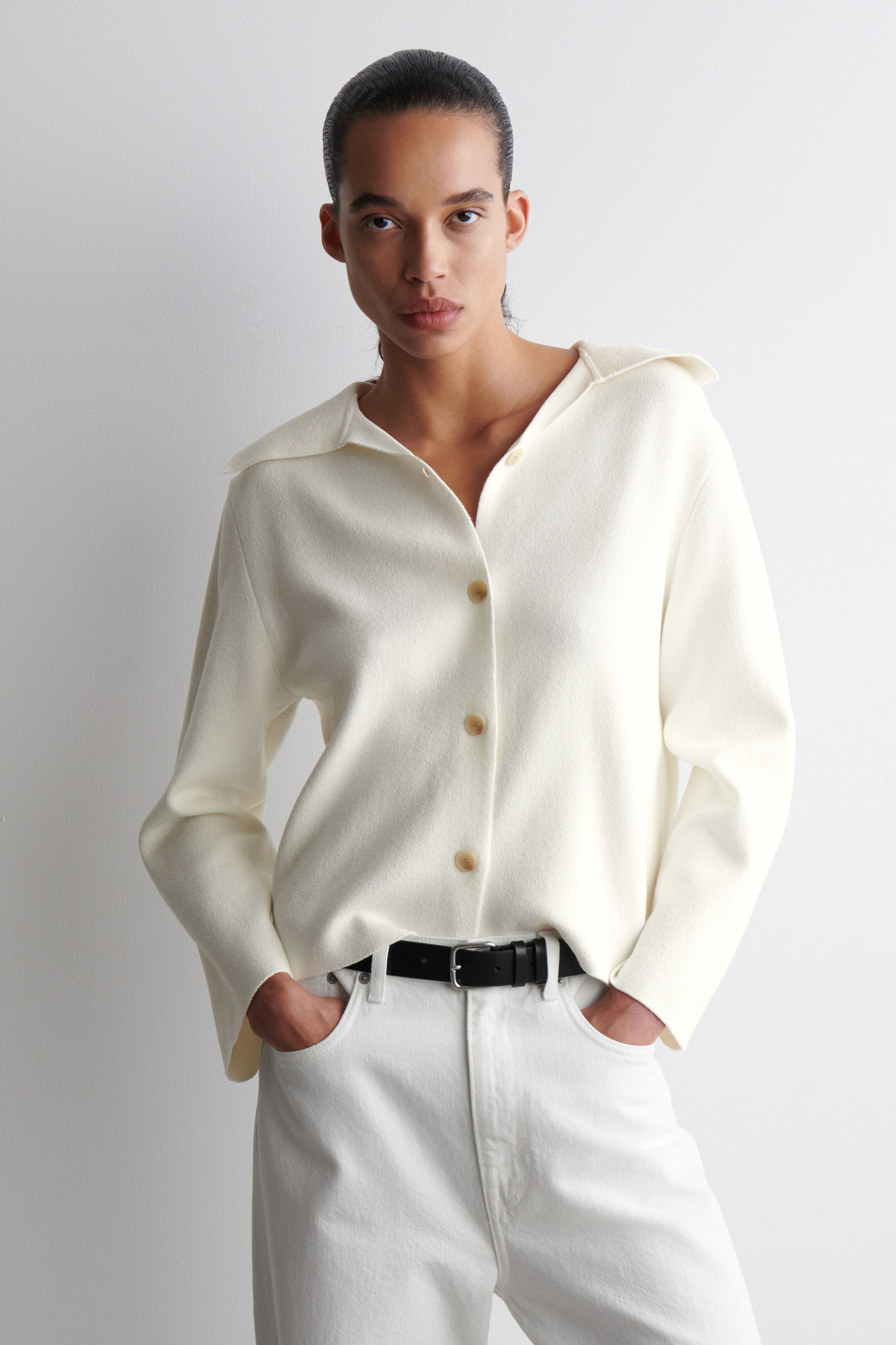 Visualizza immagine più grande: GIACCA IN MAGLIA CON COLLETTO - AVORIO - DONNA | H&M IT 1