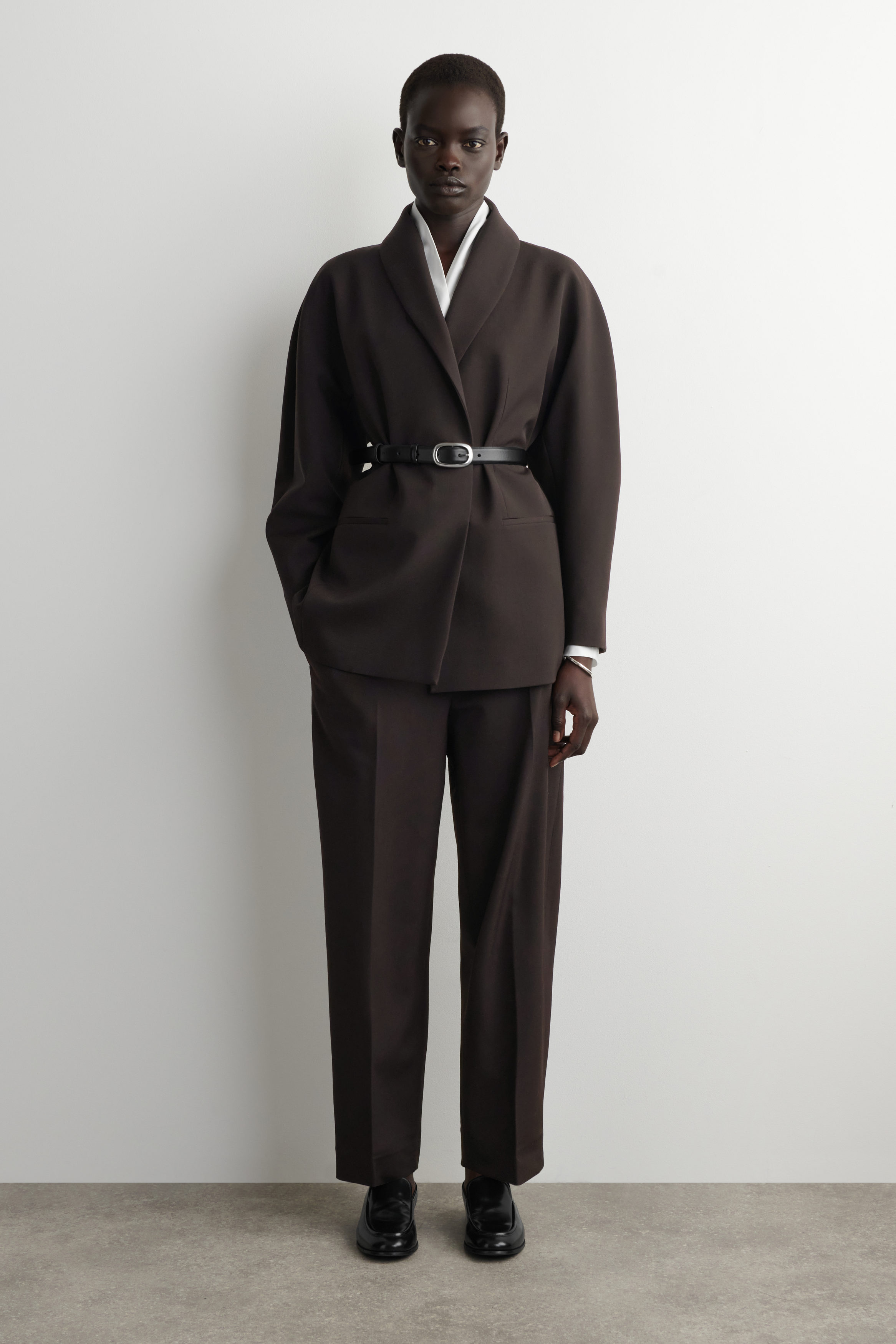 SHAWL-COLLAR COTTON BLOUSE - OFF-WHITE | COS US