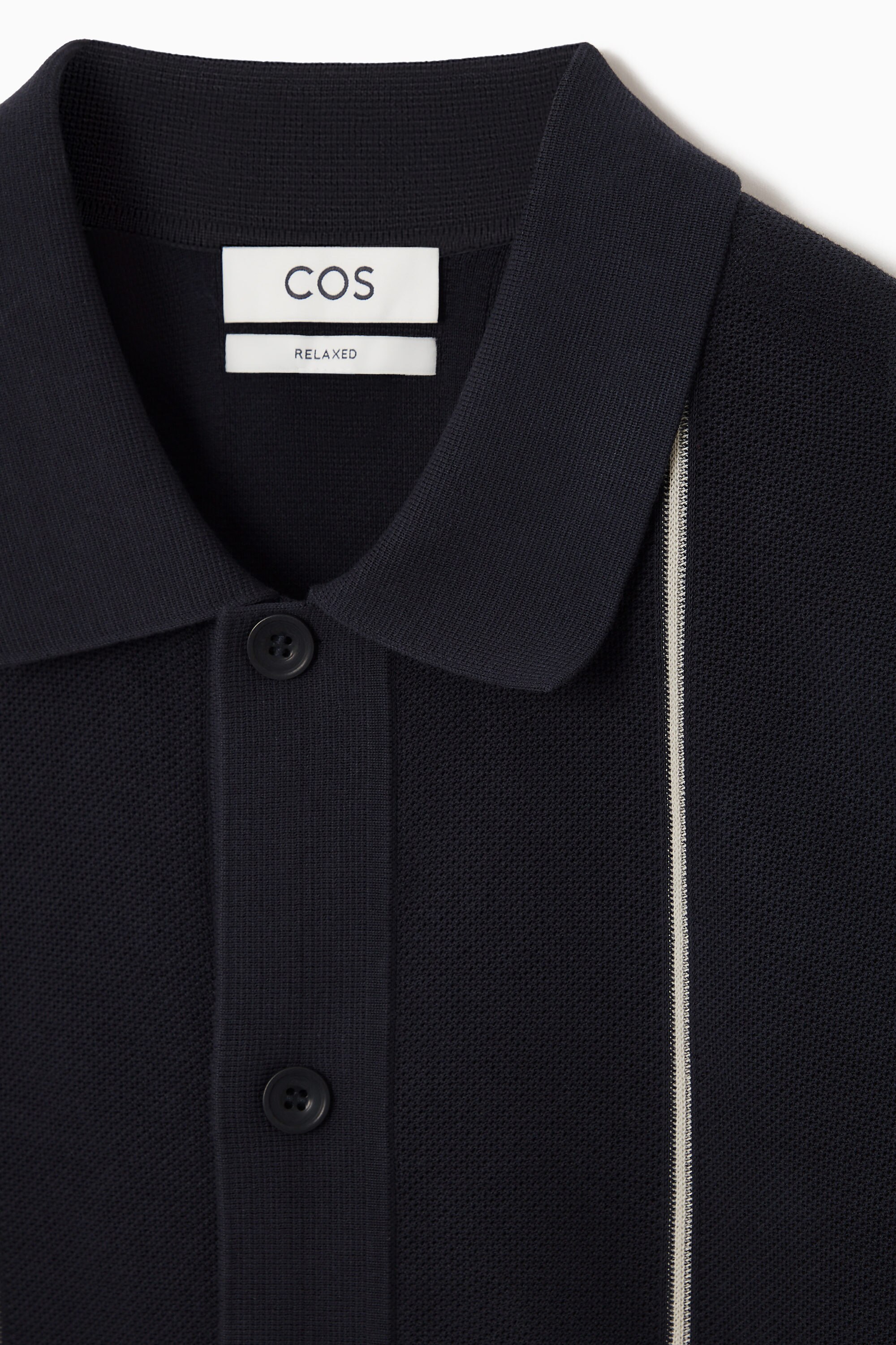 STRIPED KNITTED CARDIGAN - NAVY BLUE | COS