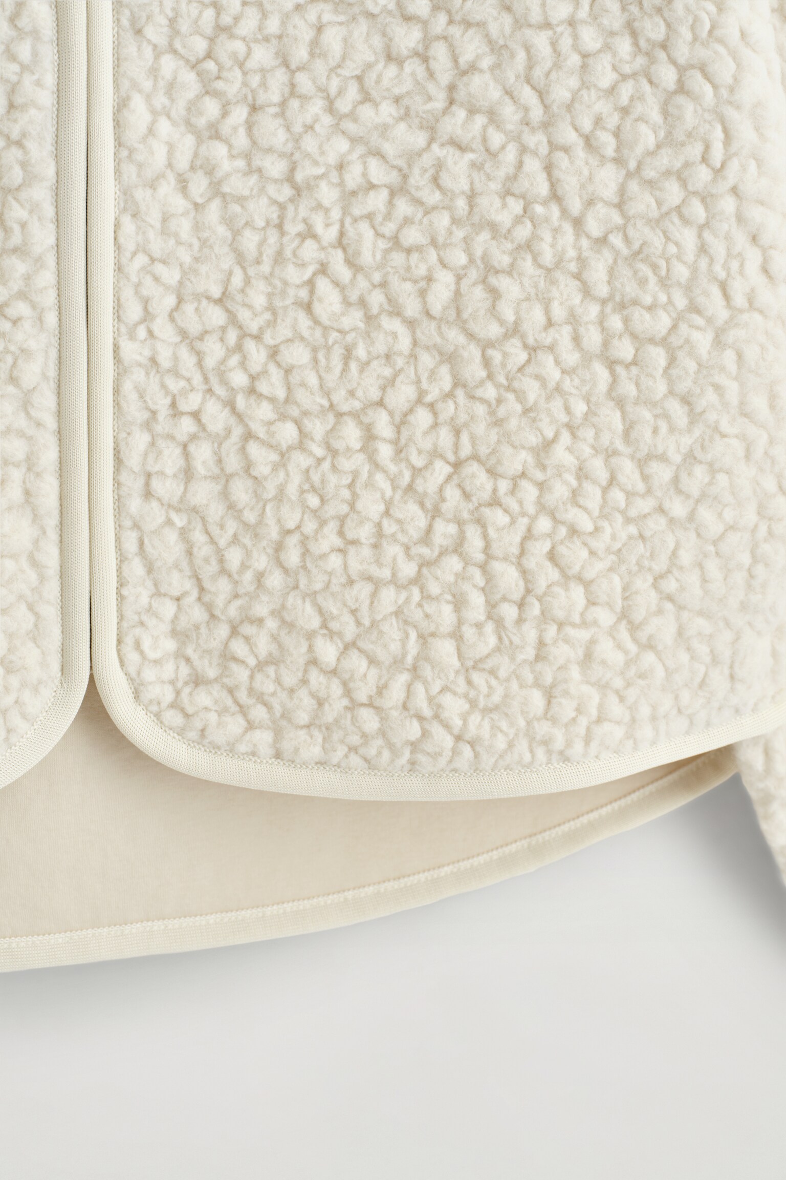 VESTE TEDDY À CAPUCHE - CRÈME - 3