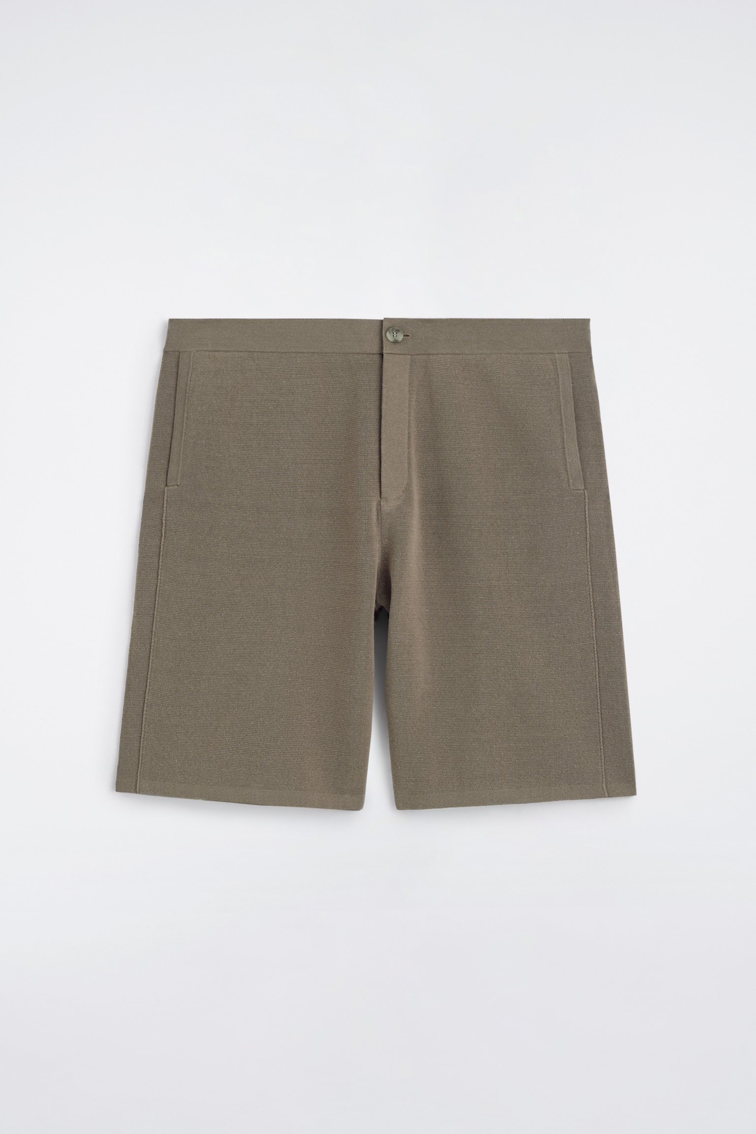 KÖTÖTT LEN RÖVIDNADRÁGOK - KHAKI - 1