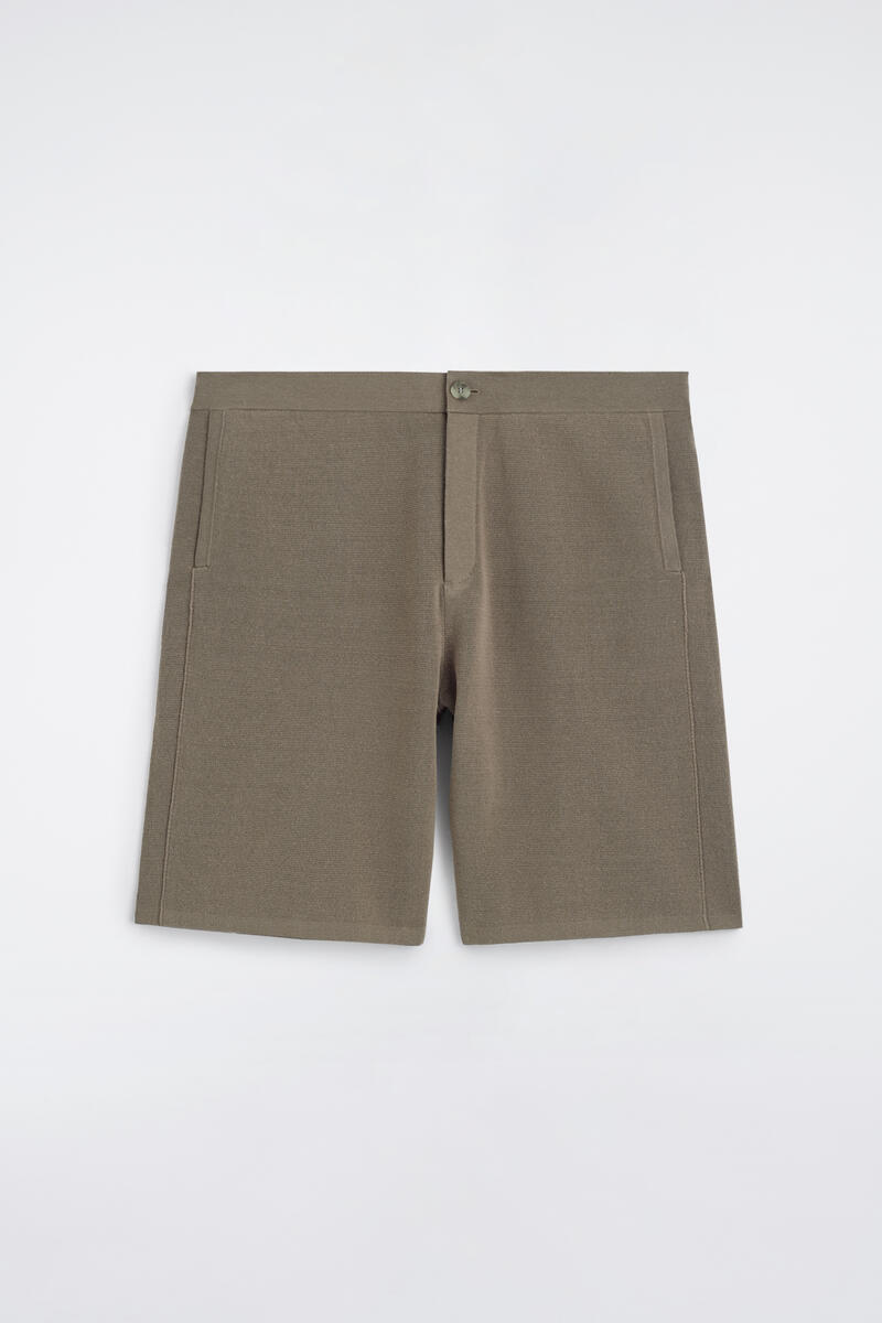 COS Knitted Linen Shorts In Brown Men's Large