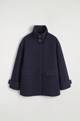 COTTON-TWILL MOCK-NECK JACKET — NAVY 9