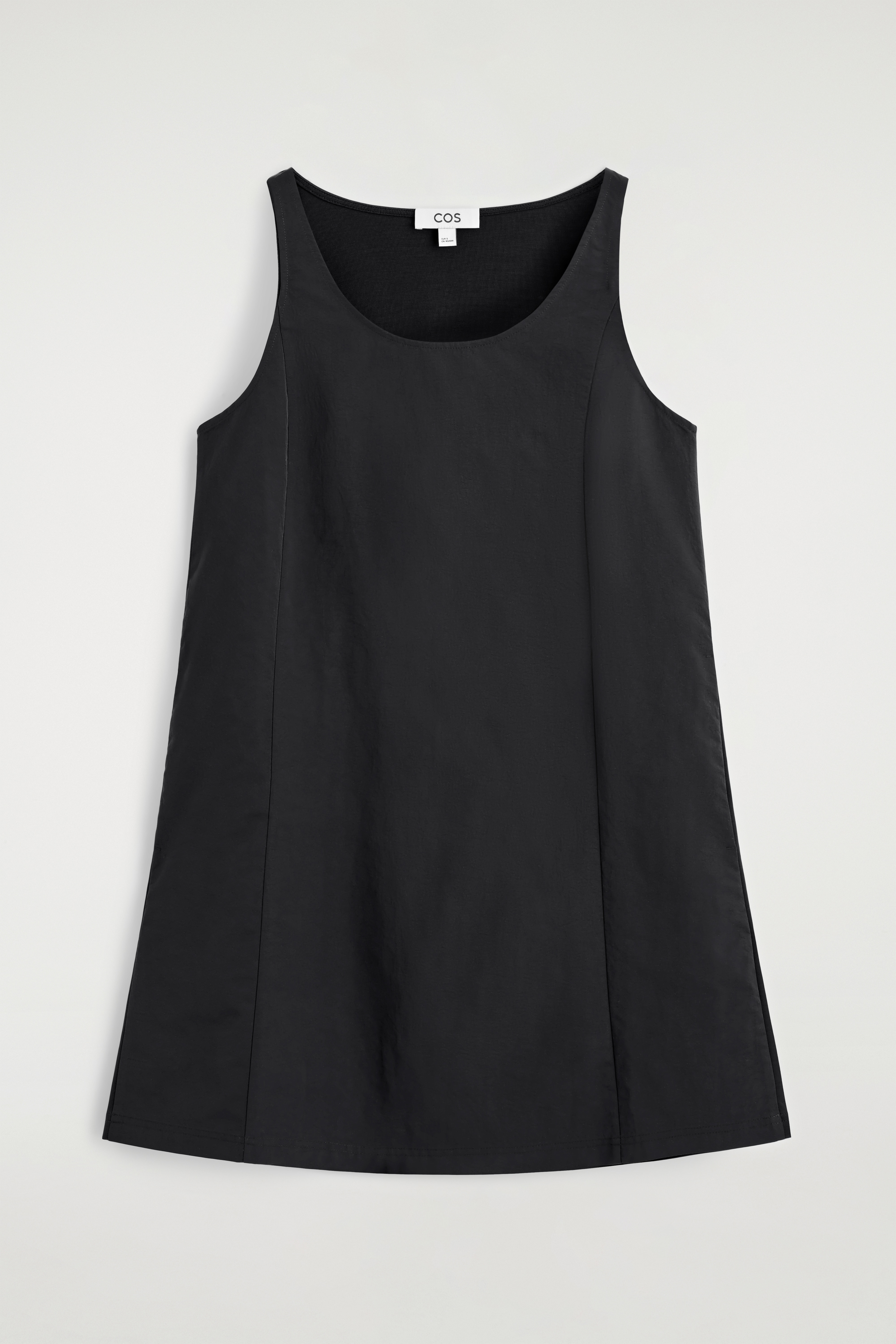 JERSEY-PANELLED NYLON MINI DRESS - BLACK/BLUE