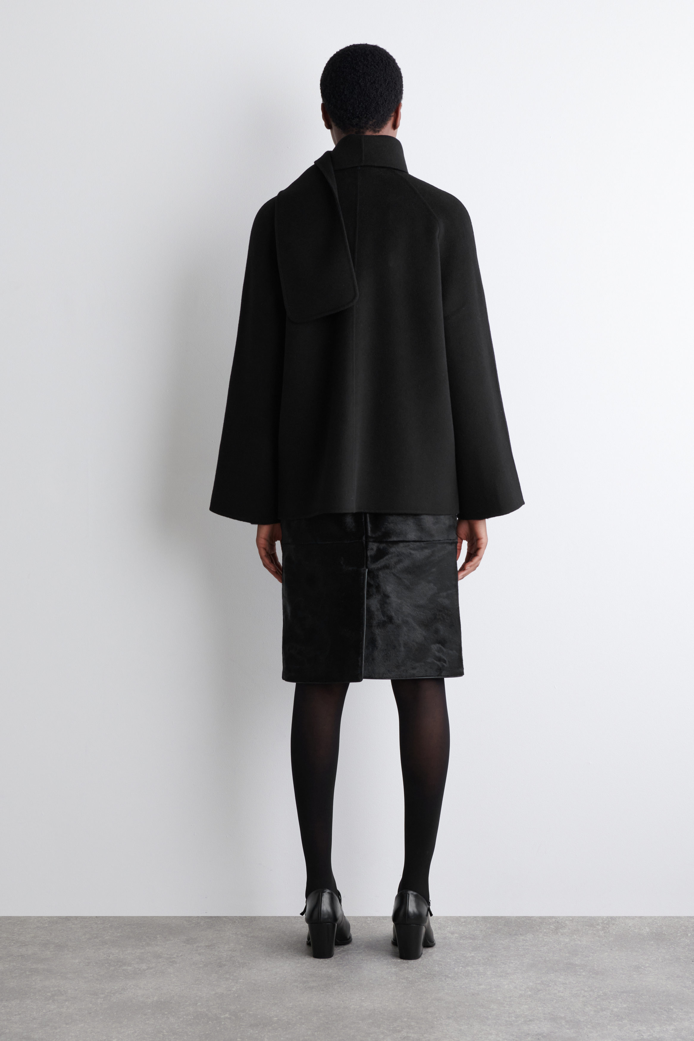 COS コート 黒 34 wool coat コス OVERSIZED DOUBLE-FACED WOOL COAT オーバーサイズダブル