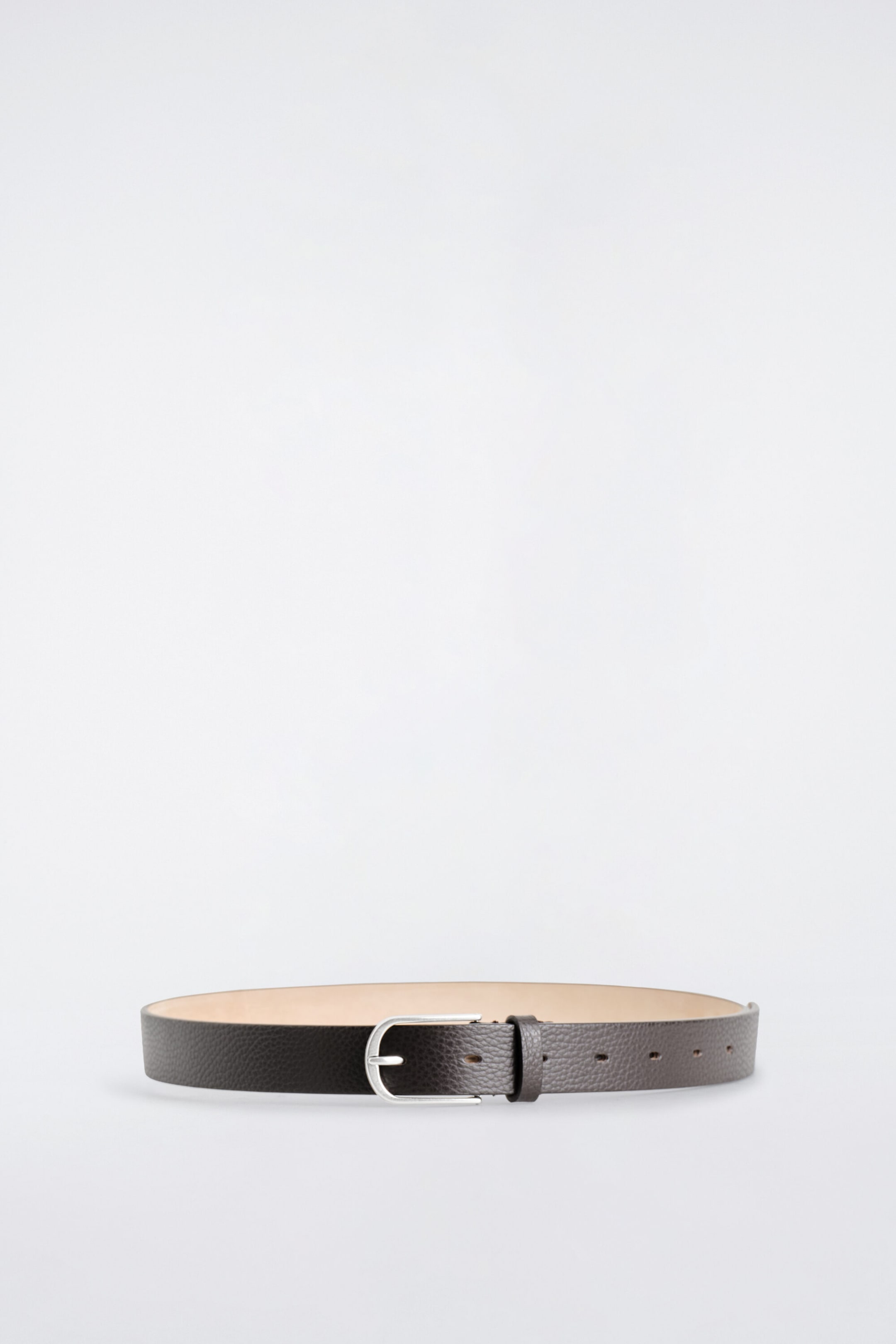 GRAINED-LEATHER BELT