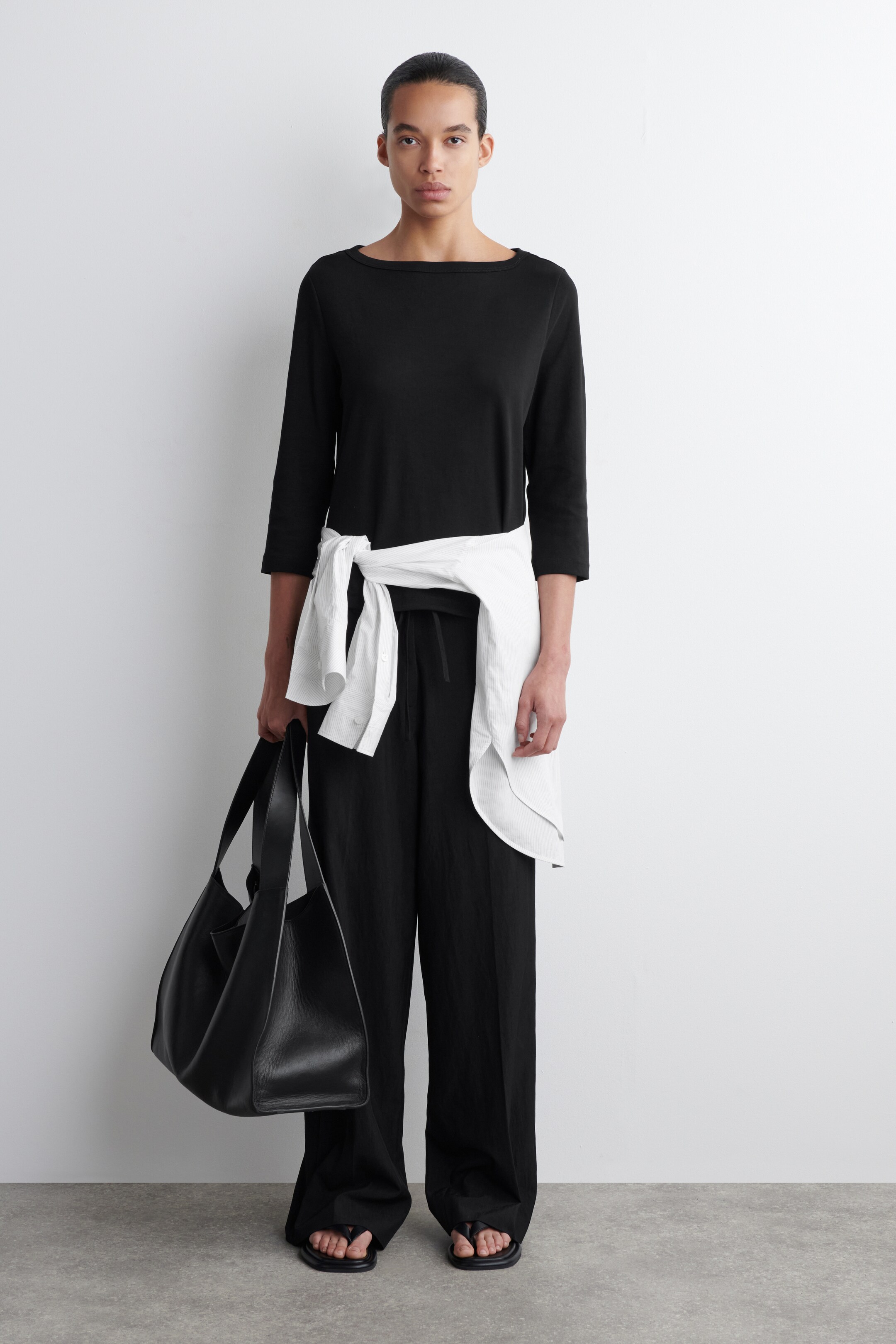 Agrandir l'image: HAUT À MANCHES 3/4 EN COTON - NOIR - FEMME | H&M CH 2
