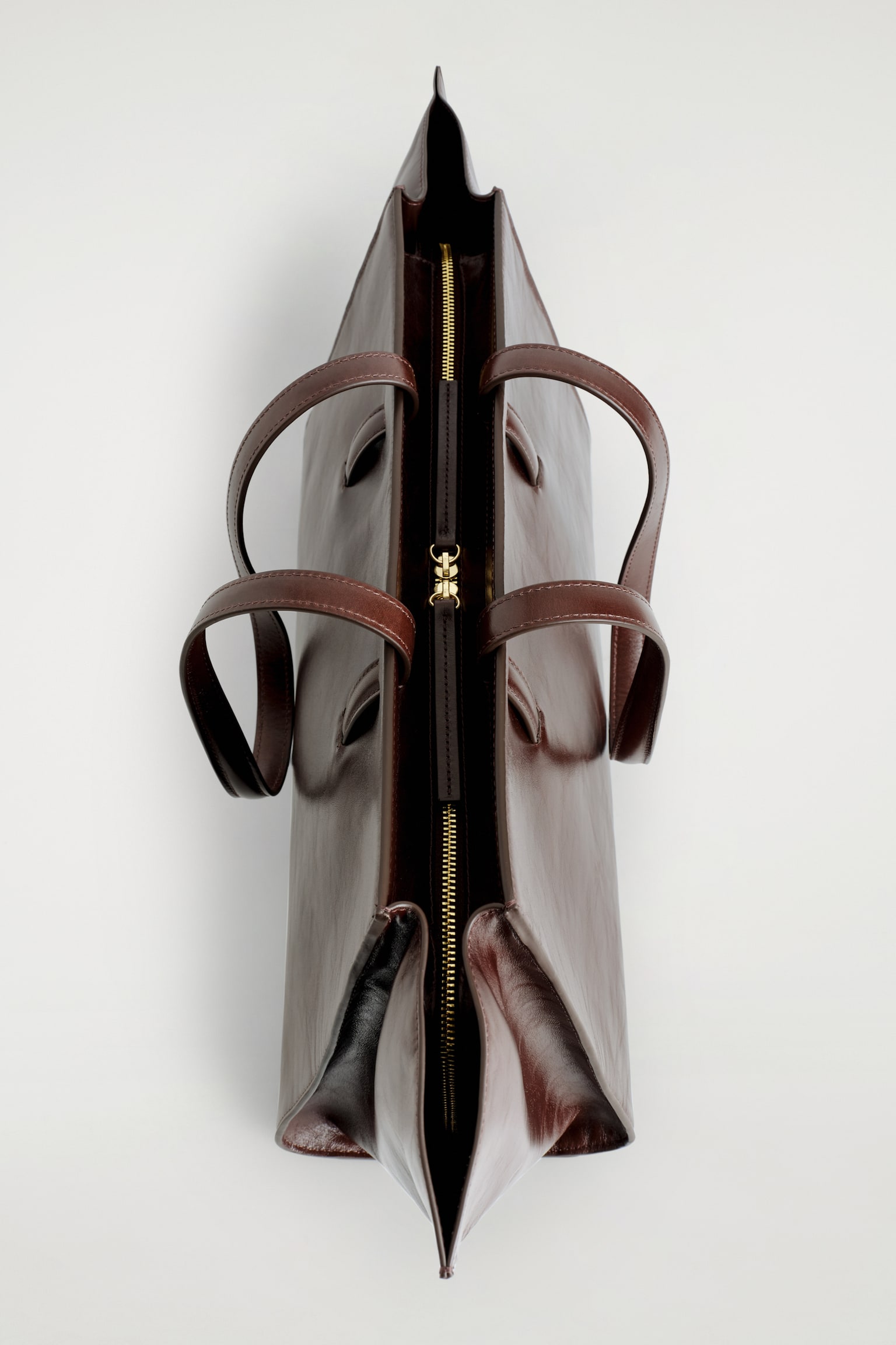 MONUMENT TOTE BAG - LEATHER - MAHOGANY - 6