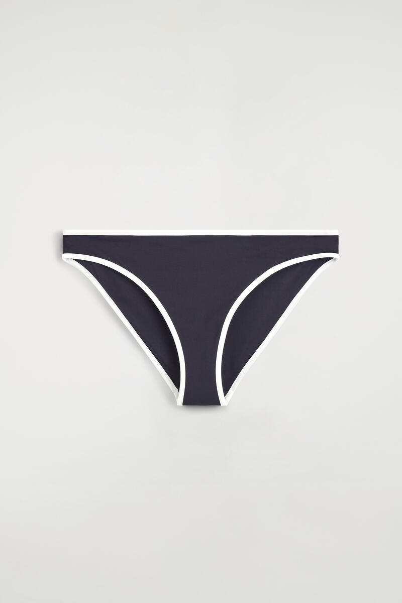 COS Contrast-Trimmed Bikini Briefs Navy/White Women's Size 44