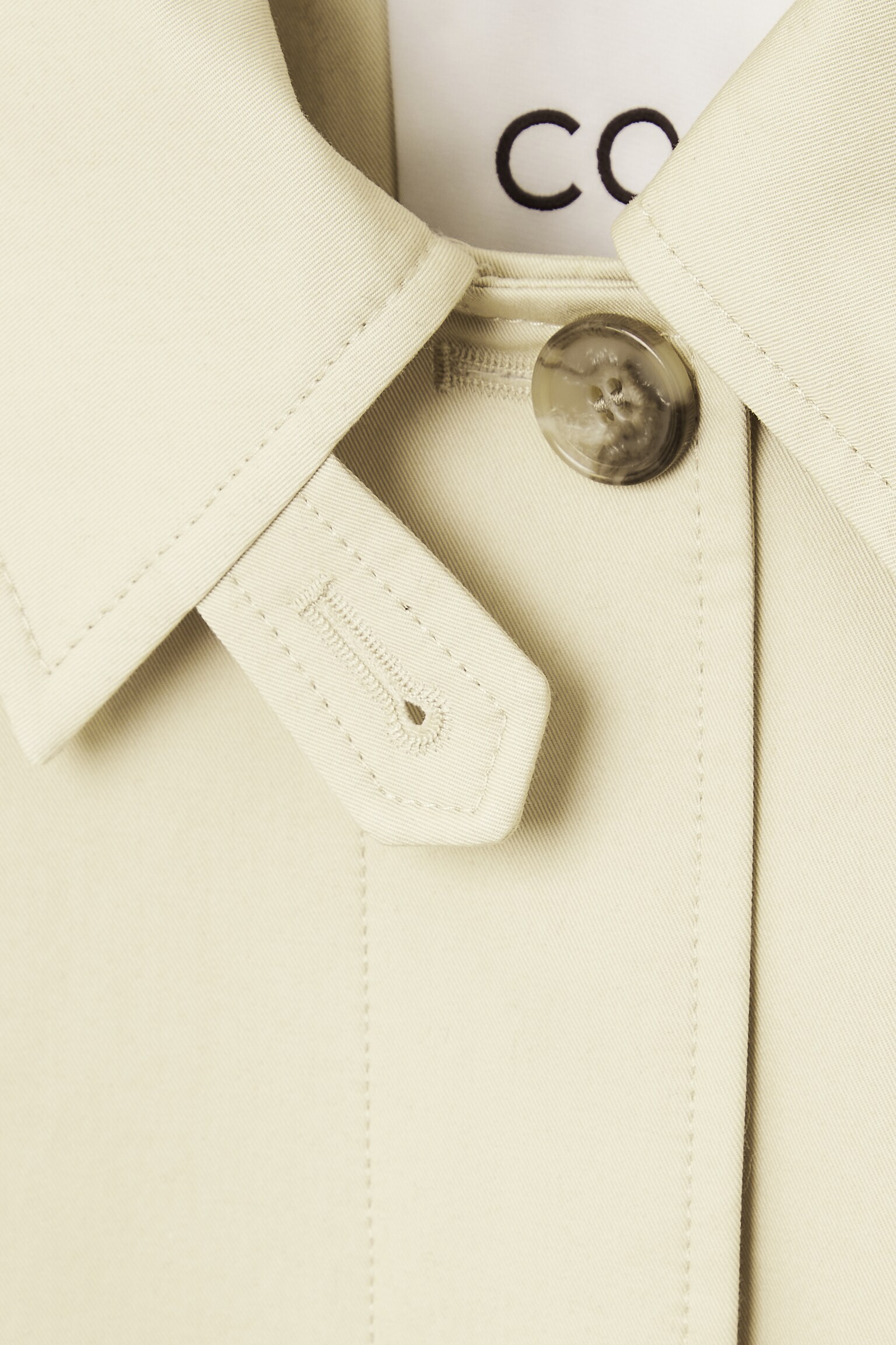 TWILL SHORT TRENCH COAT - BEIGE - 5