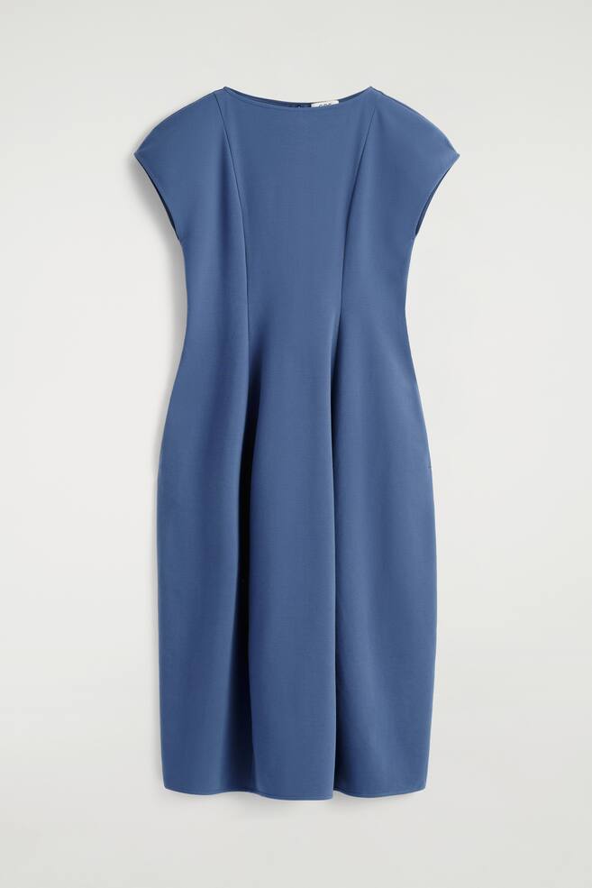 SKULPTURALES MIDIKLEID AUS JERSEY - Blau/SCHWARZ - 1