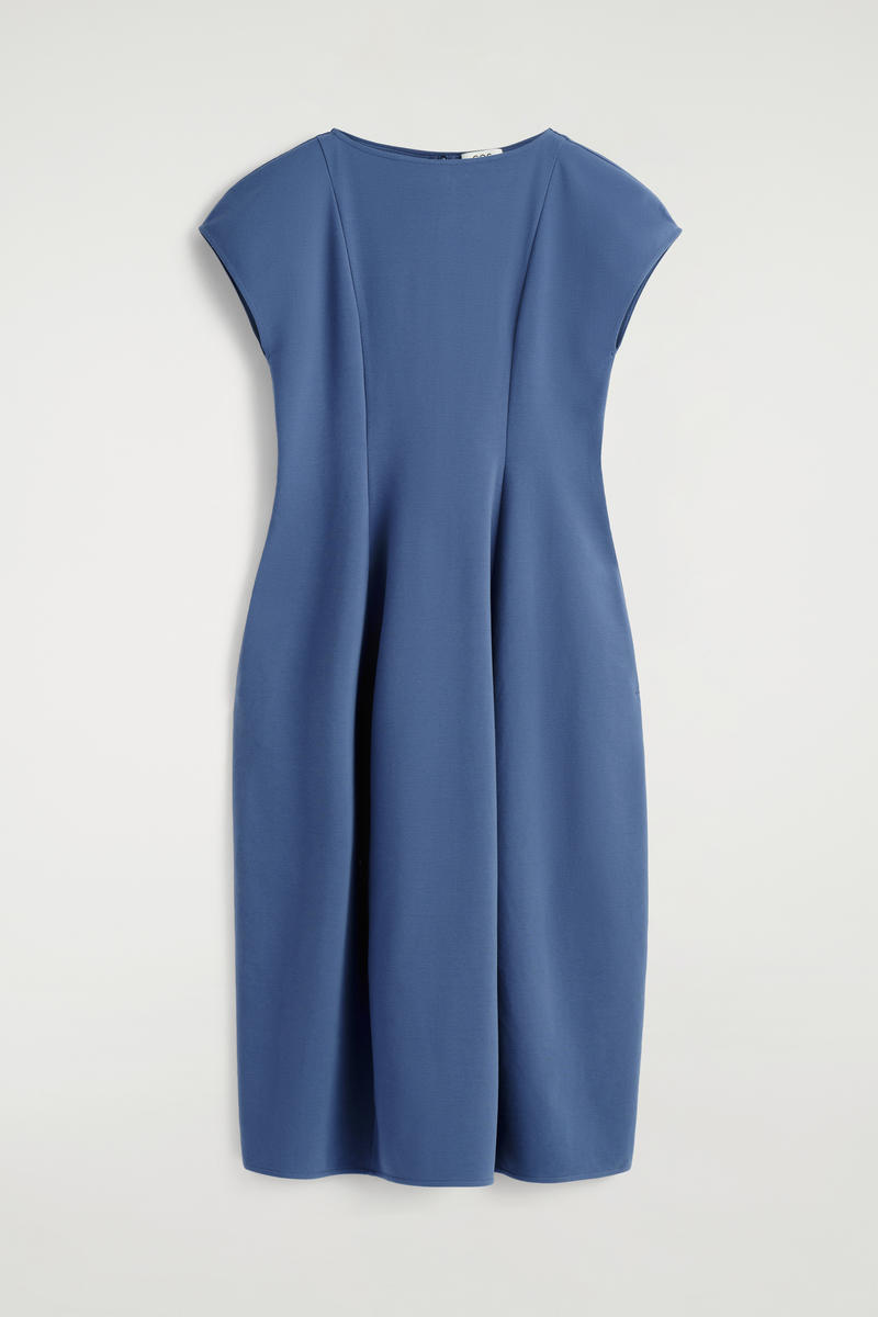 Sculptural Jersey Midi Dress