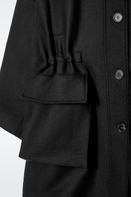 OVERSIZED WOOL WORKWEAR COAT — BLACK 1