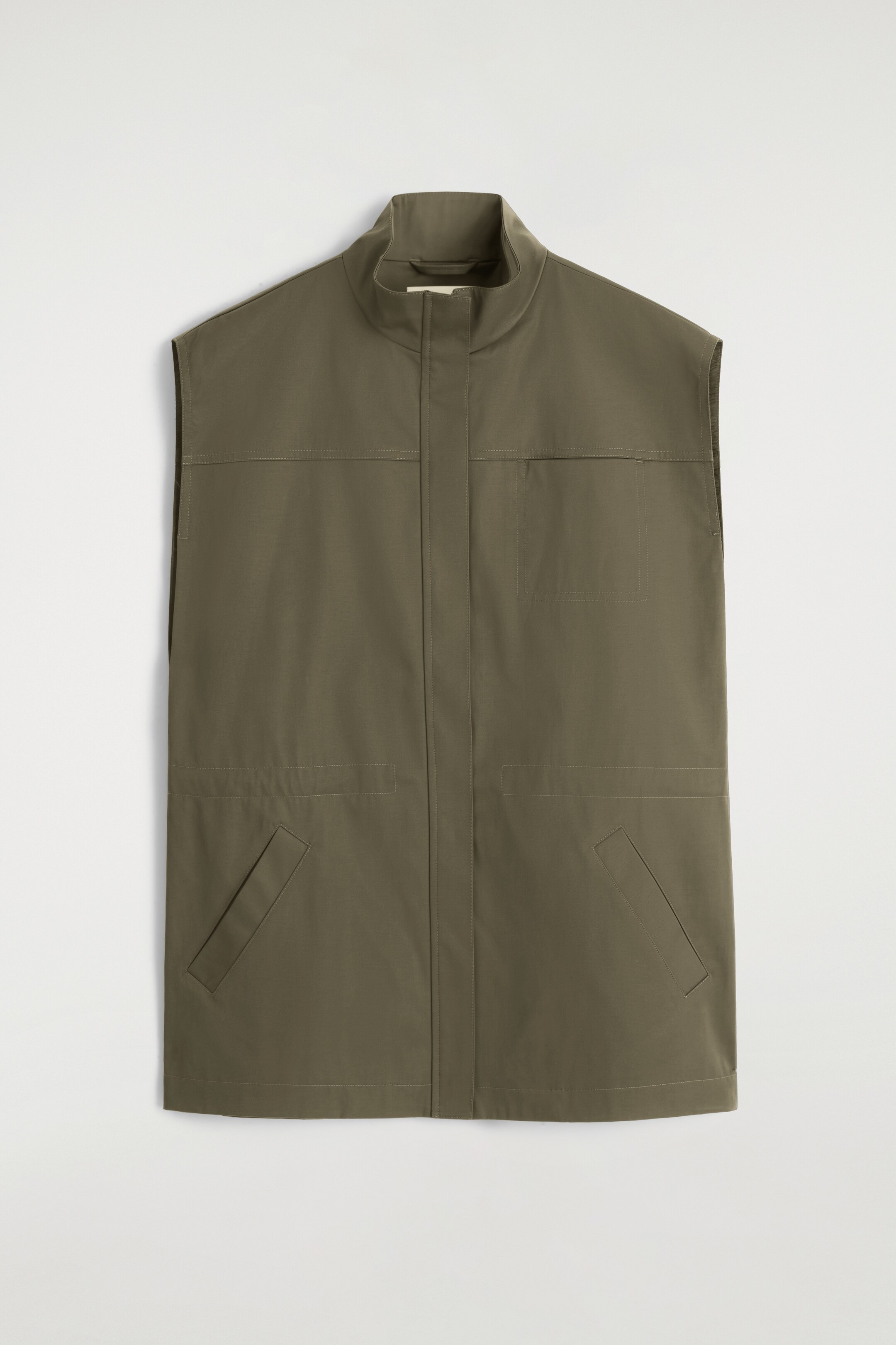 Se større billede: Vest med høj hals og praktisk design - KAKI - DAME | H&M DK 6