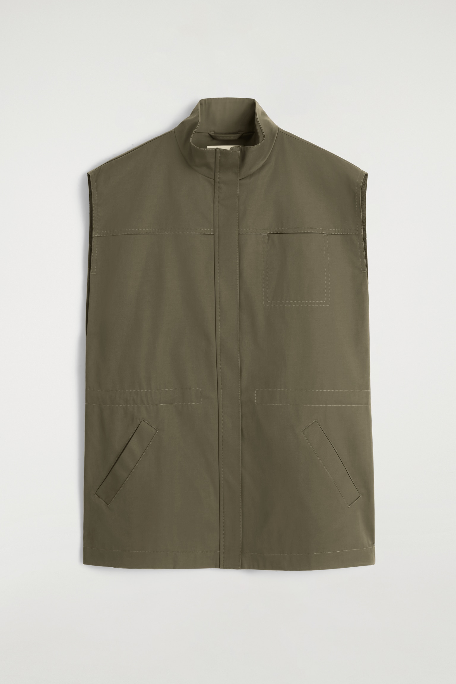 GILET UTILITY CON COLLO A LUPETTO - KAKI/NERO - 2