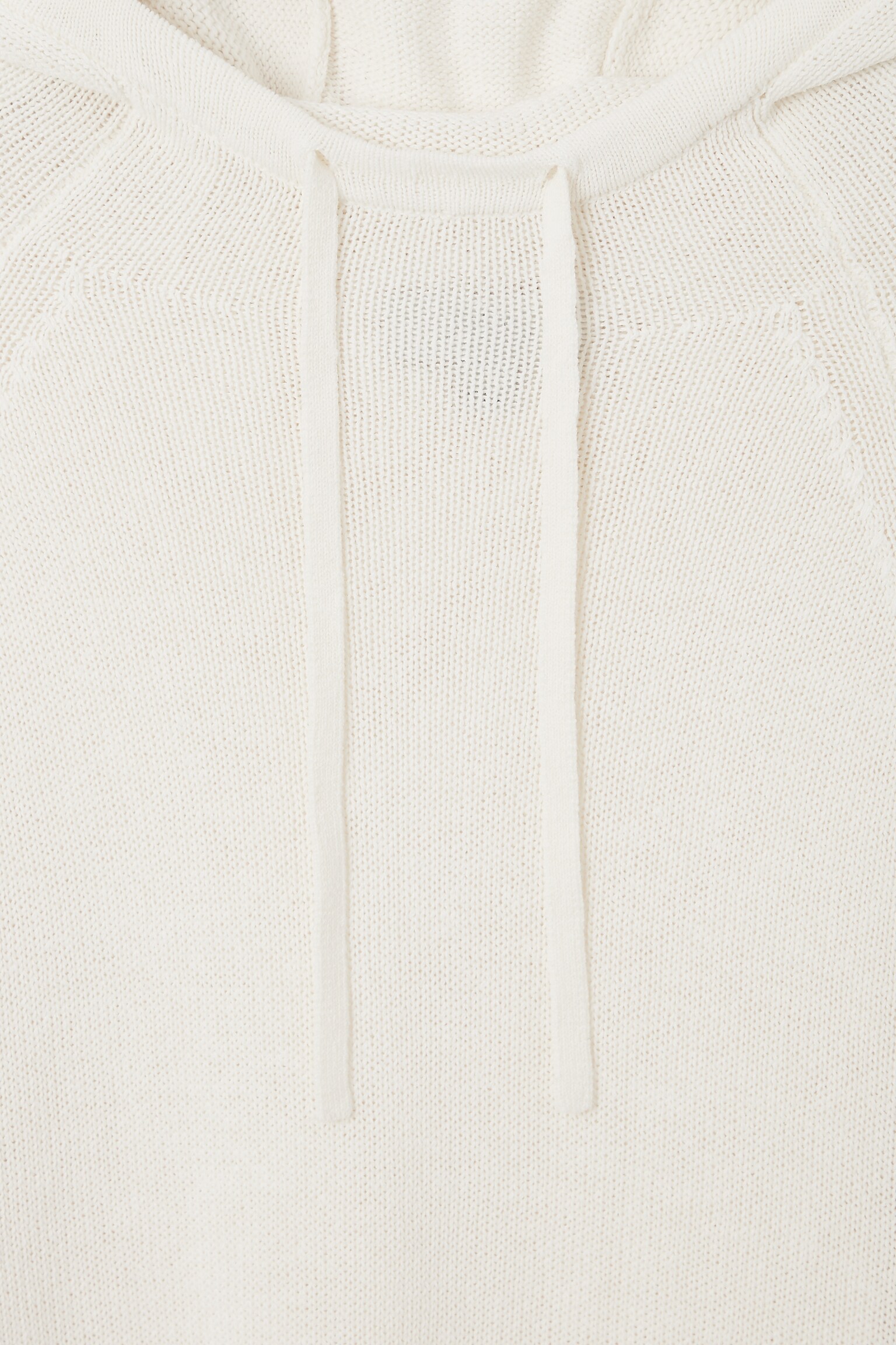 KNITTED LINEN-BLEND HOODIE - WHITE/DUSTY BLUE/BLACK - 2