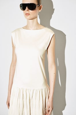 TIERED GATHERED MIDI DRESS — WHITE 4